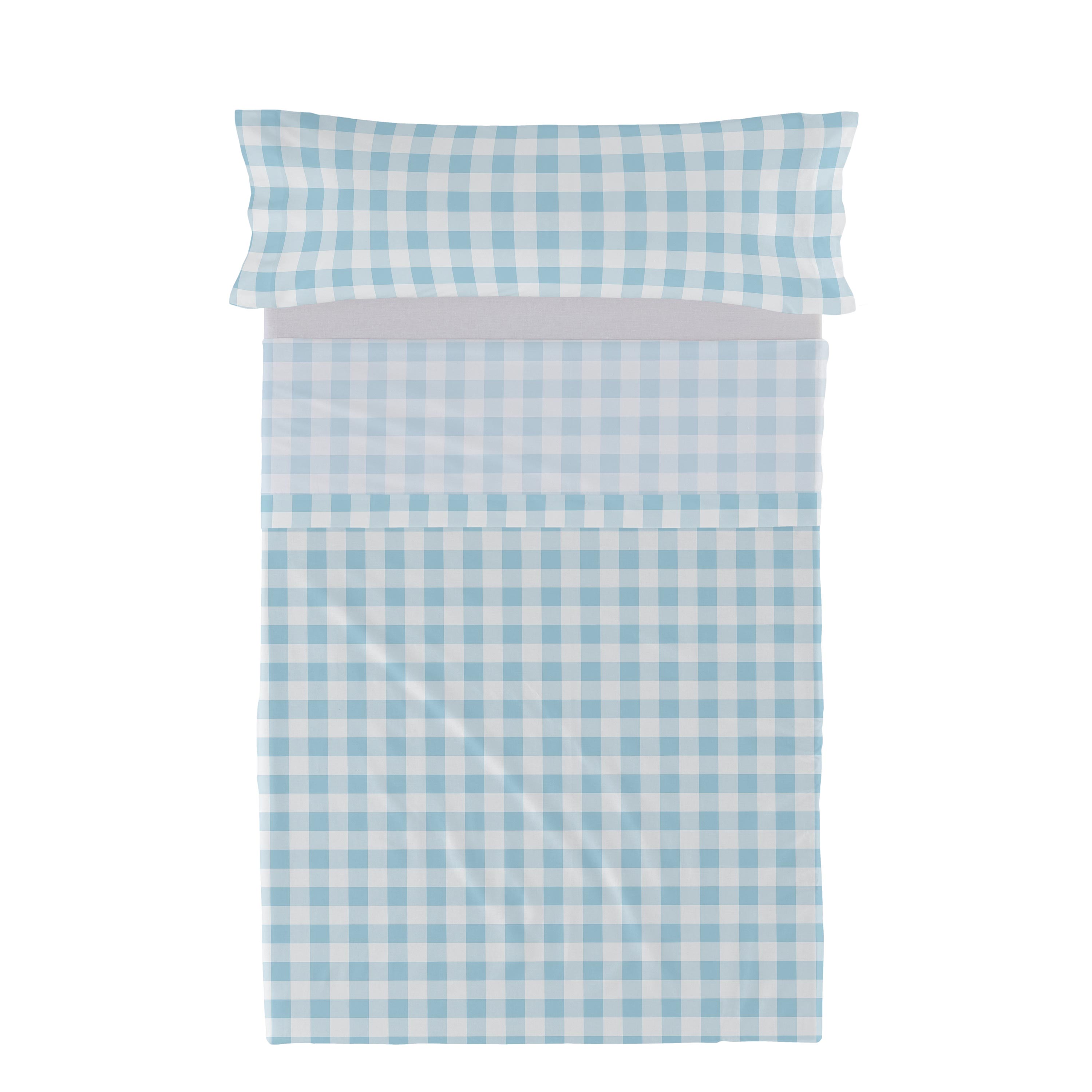 Vichy Laken Set 2-delig Blauw Basic Kids, Blauw, 100% katoen, de kwali