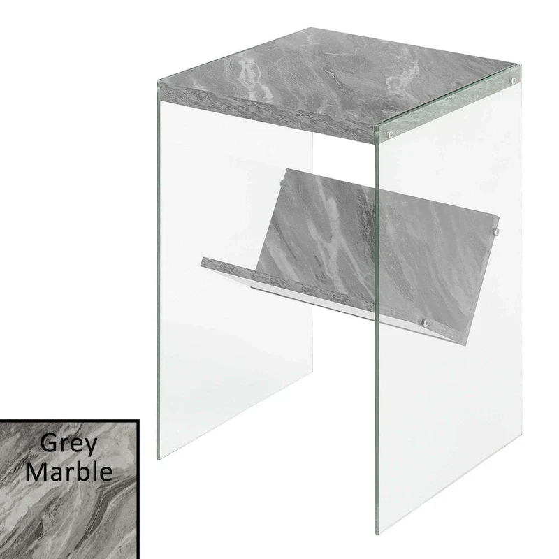 SoHo Glass End Table with Shelf by Convenience Concepts