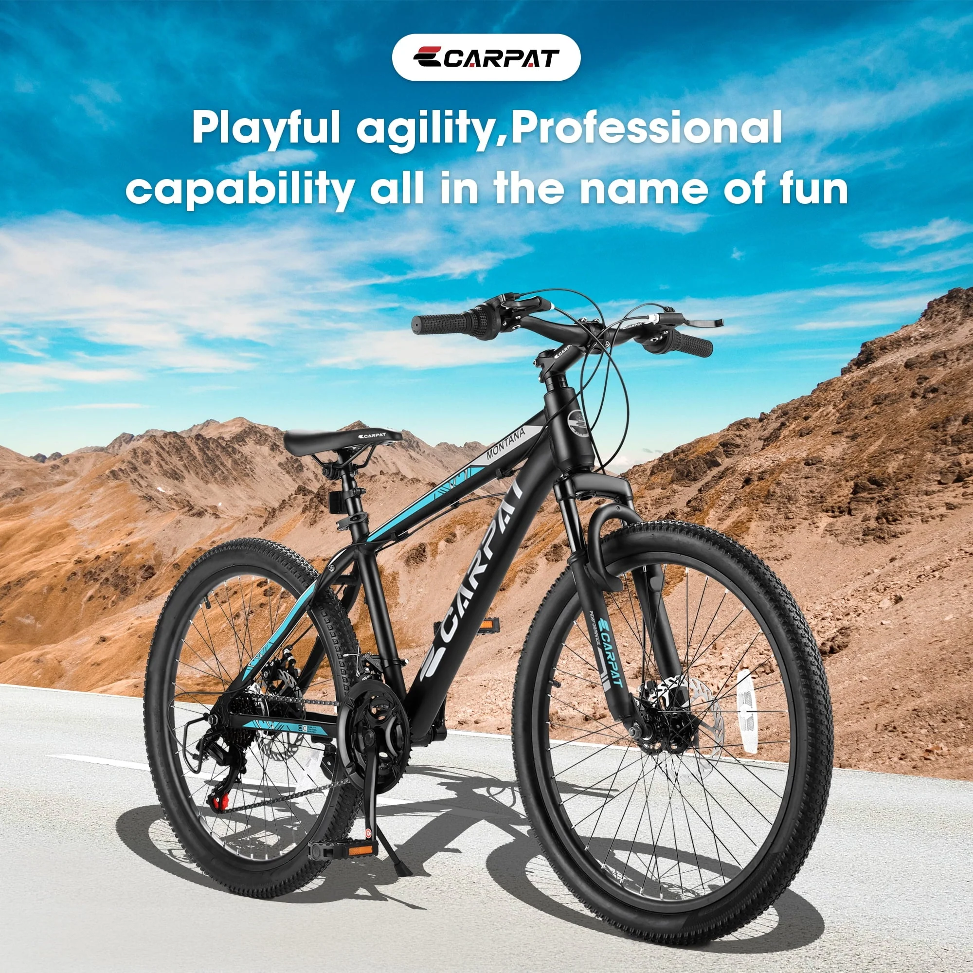 26" Mountain Bike, Aluminum Mountain Bike for Adult with Disc Brakes & Suspension - Image 7