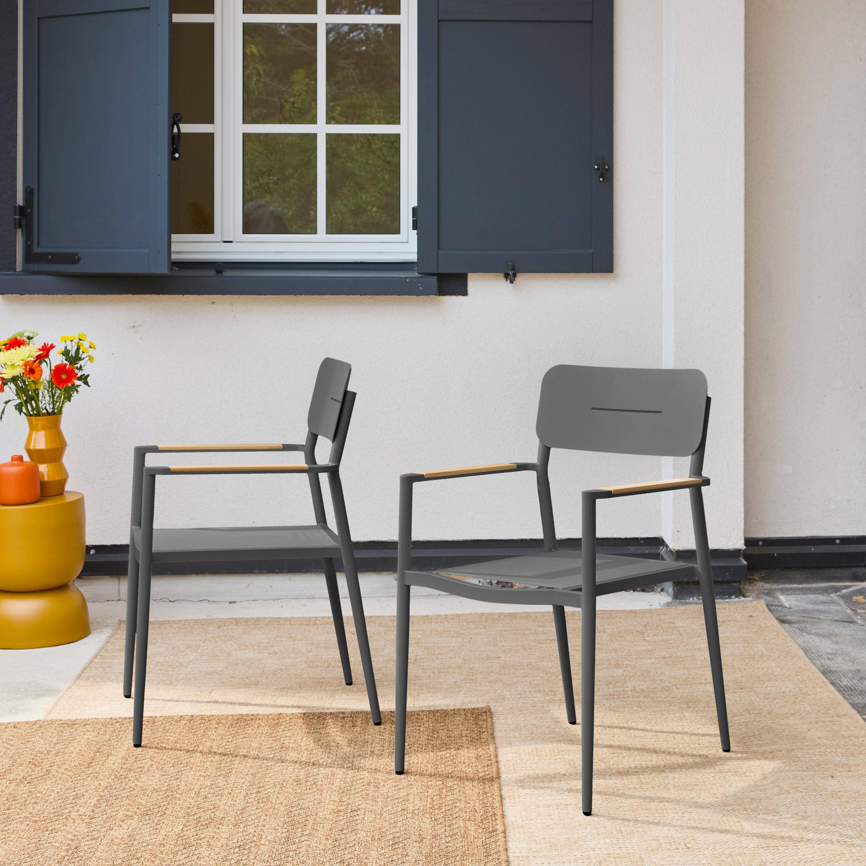 Fira - Sillón de jardín de aluminio y textileno, set 2