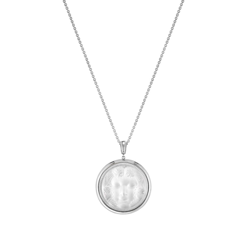 PENDENTIF ARÉTHUSE ROND - CRISTAL INCOLORE, ARGENT