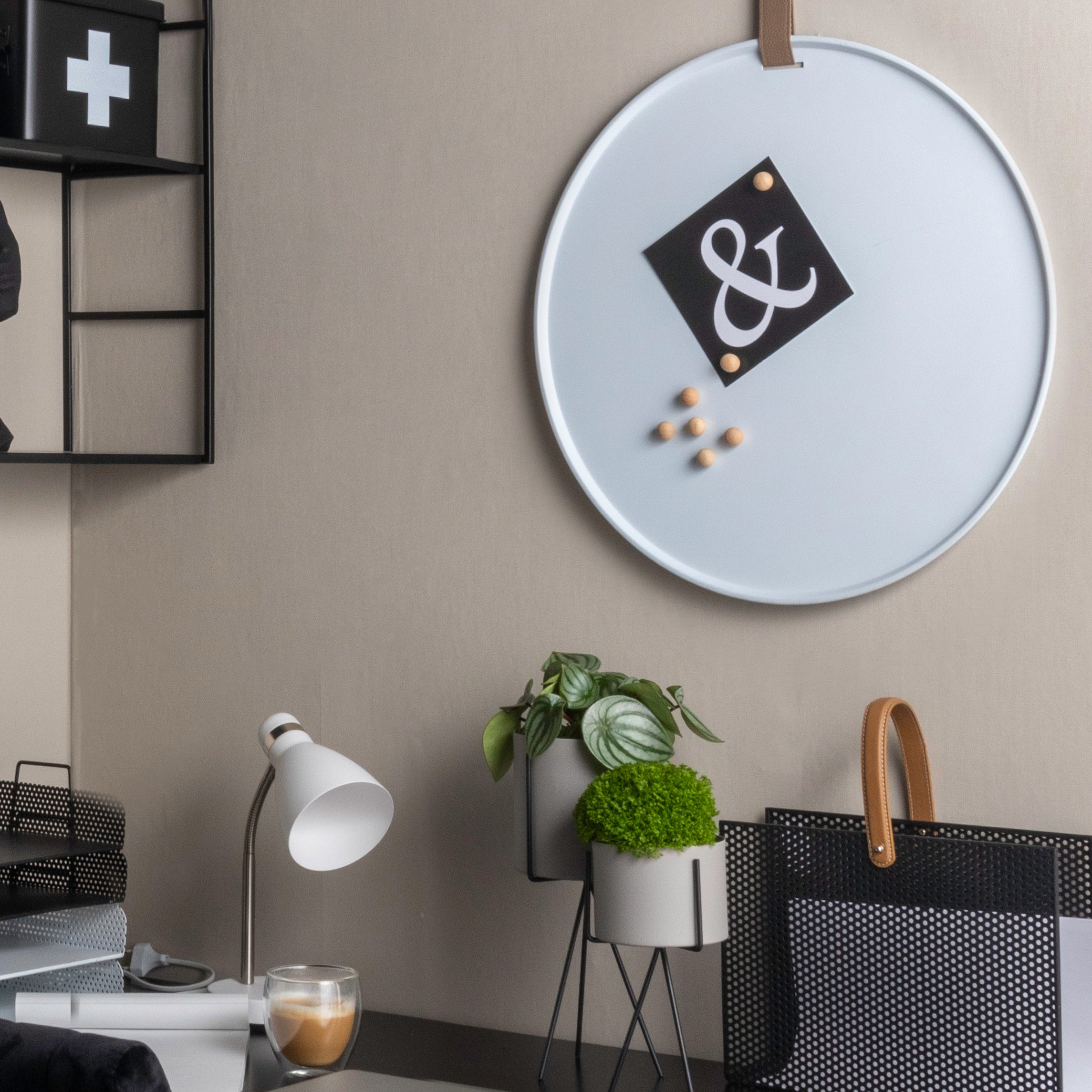 present time Perky Memo-/magneetbord Ø 50 cm - Wit