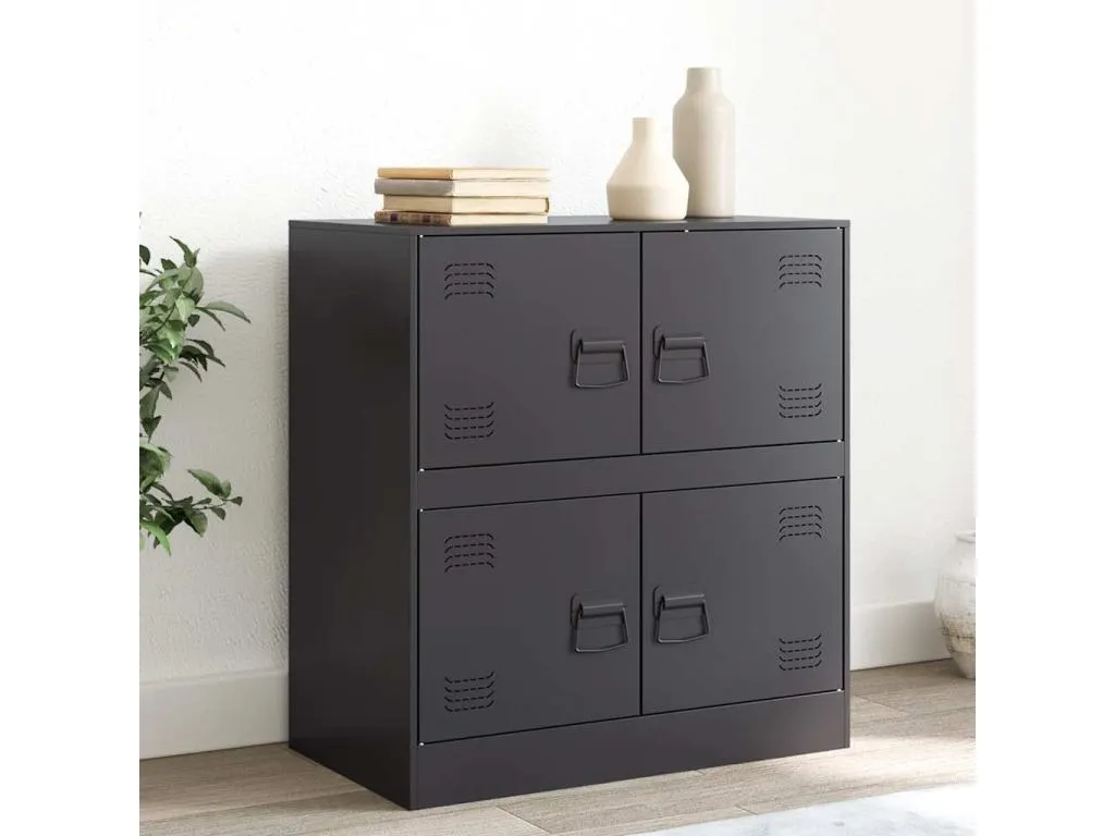 Aparador de acero negro 67x39x73 cm. bno3375003