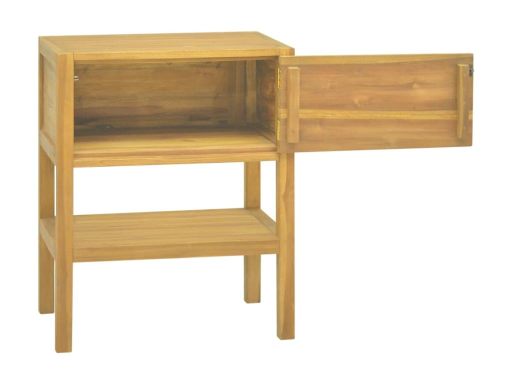 Armario de baño madera maciza de teca 60x40x75 cm Marrón