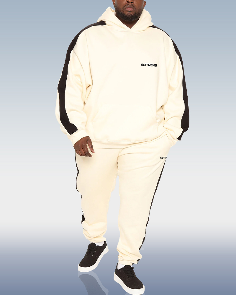 SUITMENS Men's Beige Hoodie Set