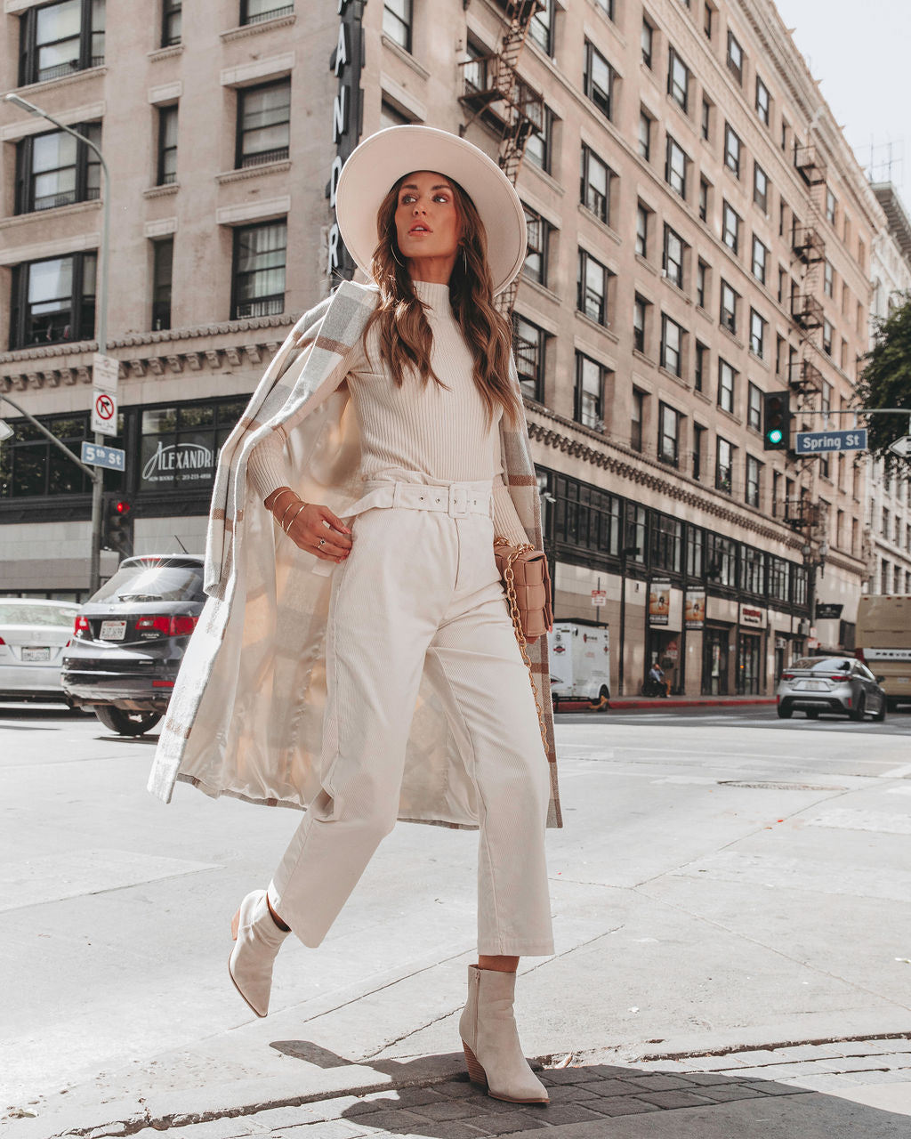 Winner Takes It All Pocketed Belted Corduroy Pants - Ivory - Se7enfashion