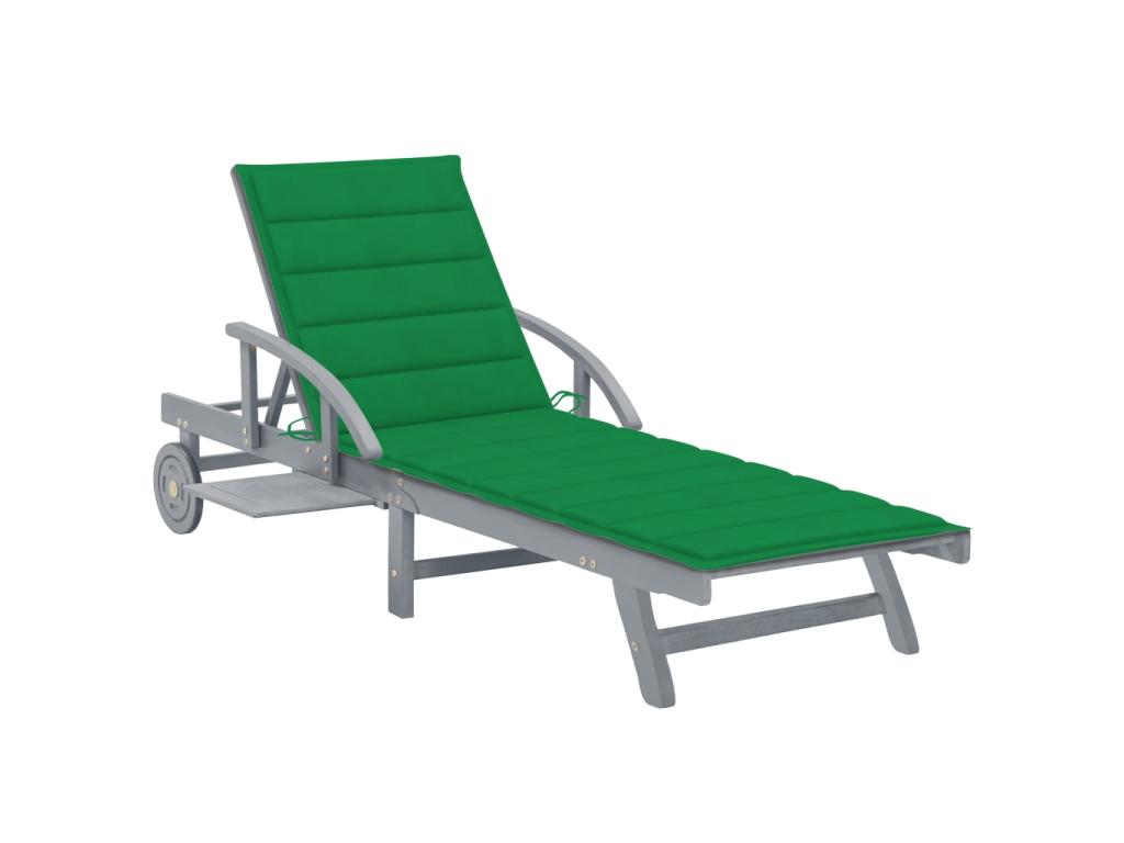 Sillón de jardín con cojín Madera maciza de acacia