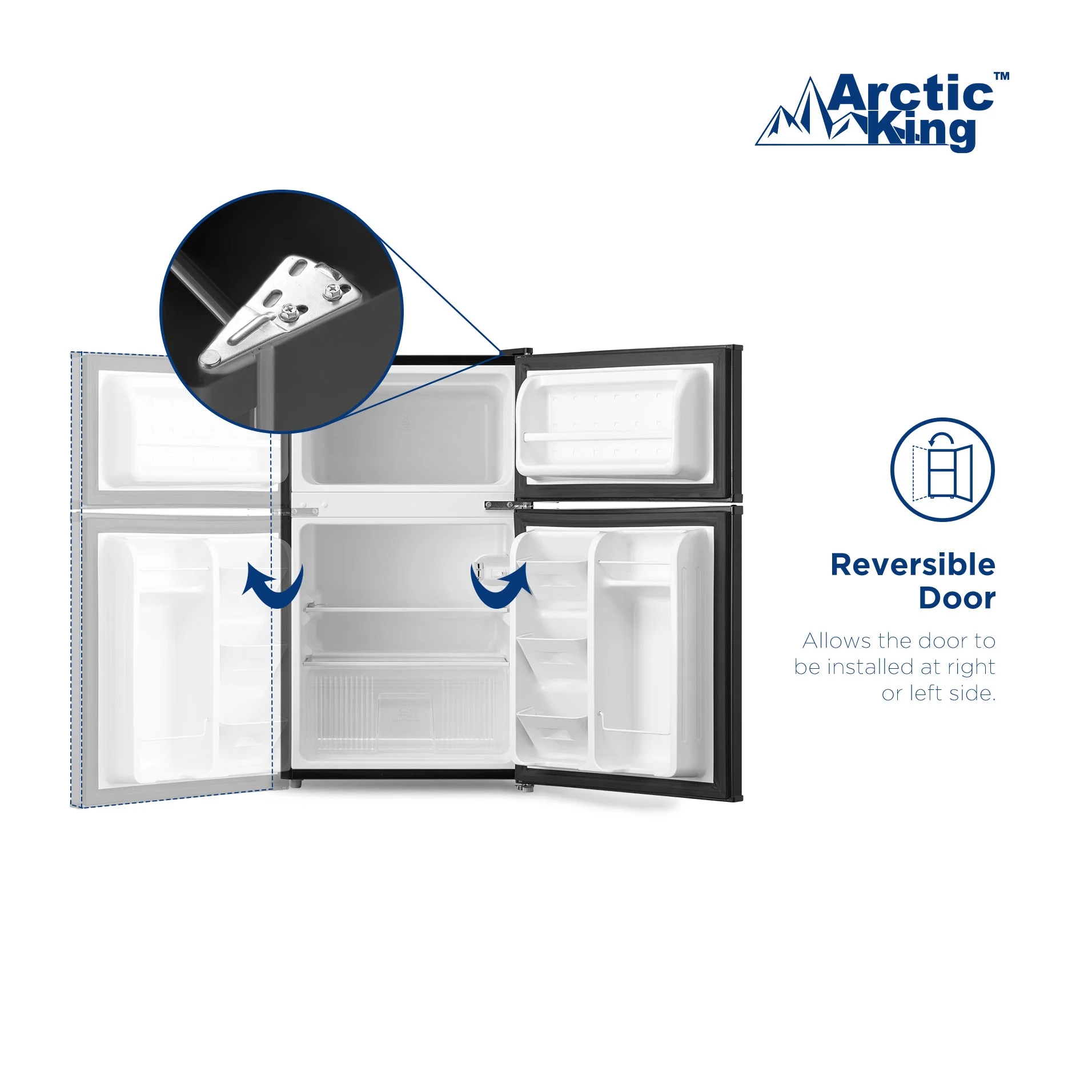 Arctic King 3.2 Cu ft Two Door Mini Fridge with Freezer, Stainless Steel, E-Star - Image 28