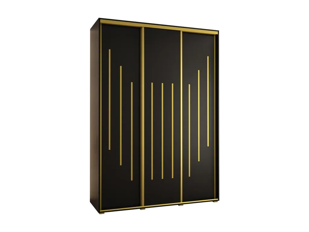 Armario Casahandy 8 con puertas correderas 235,2x170x45 cm 3 puertas negro negro oro
