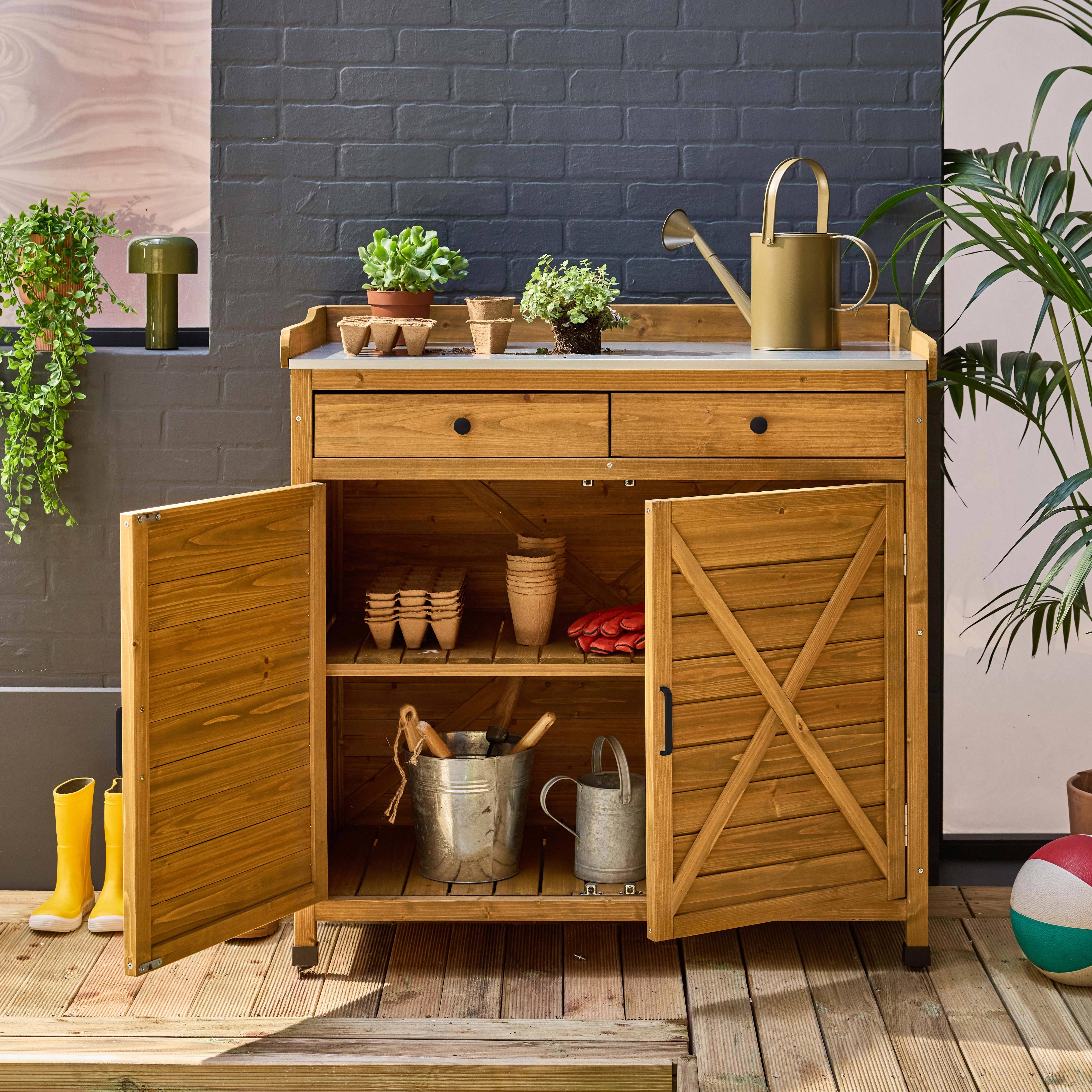 Azalee - Mueble de almacenaje y jardinerìa de madera de abeto