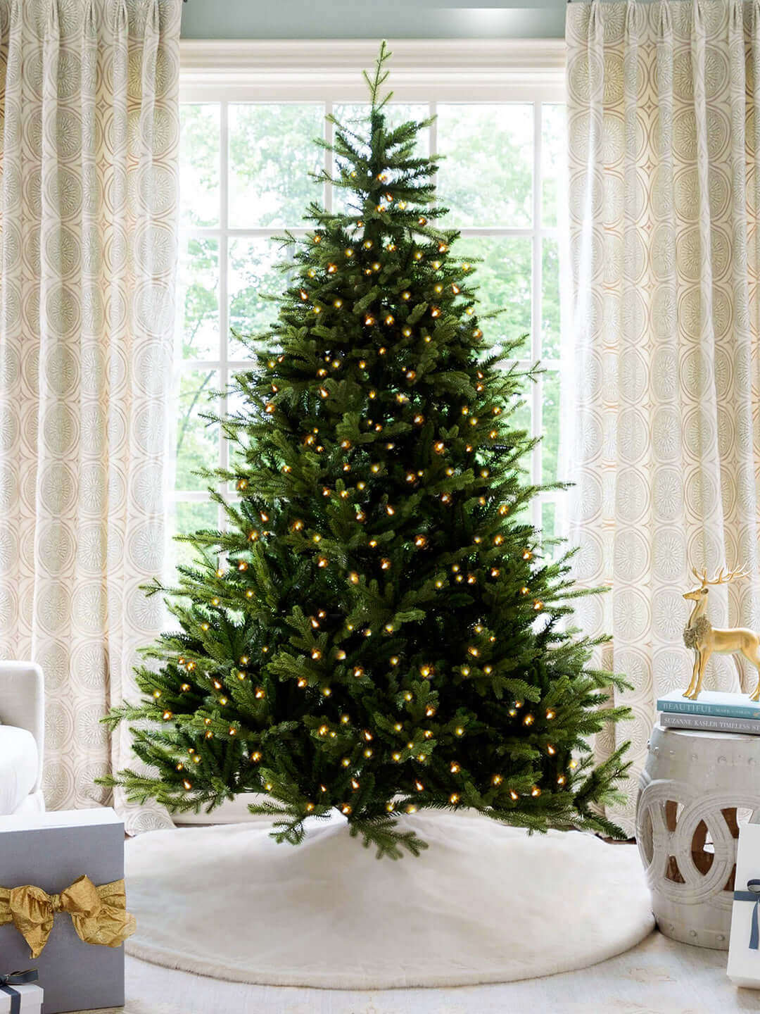 WAYFAIR 9' Scarlet Fir Artificial Christmas Tree With 1000 Warm White Led Lights