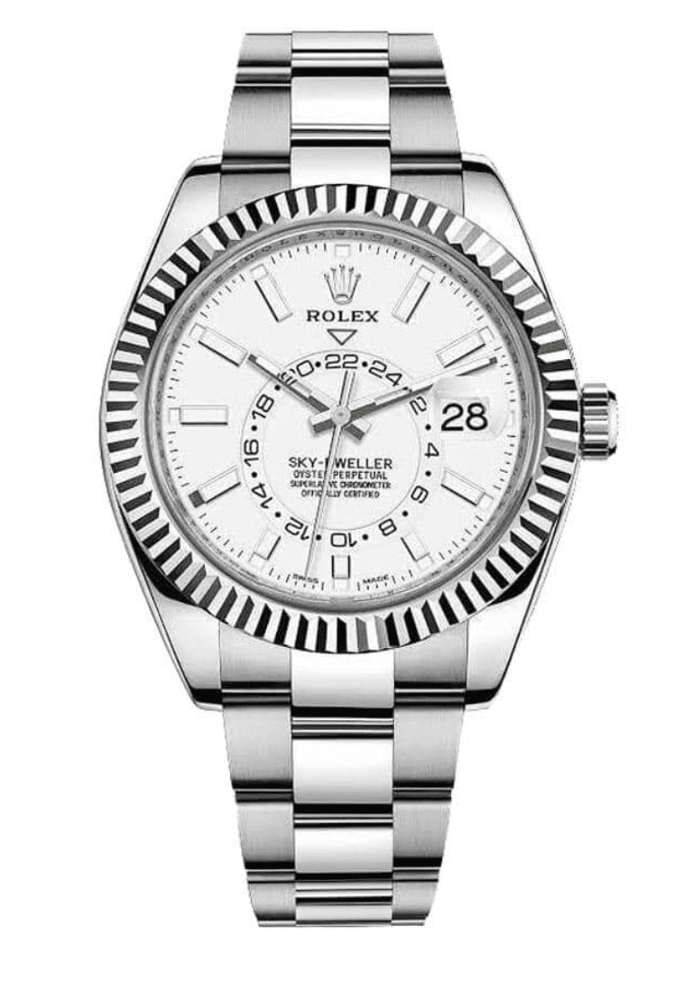 Super Clone Silver Rolex Sky Dweller White Dial