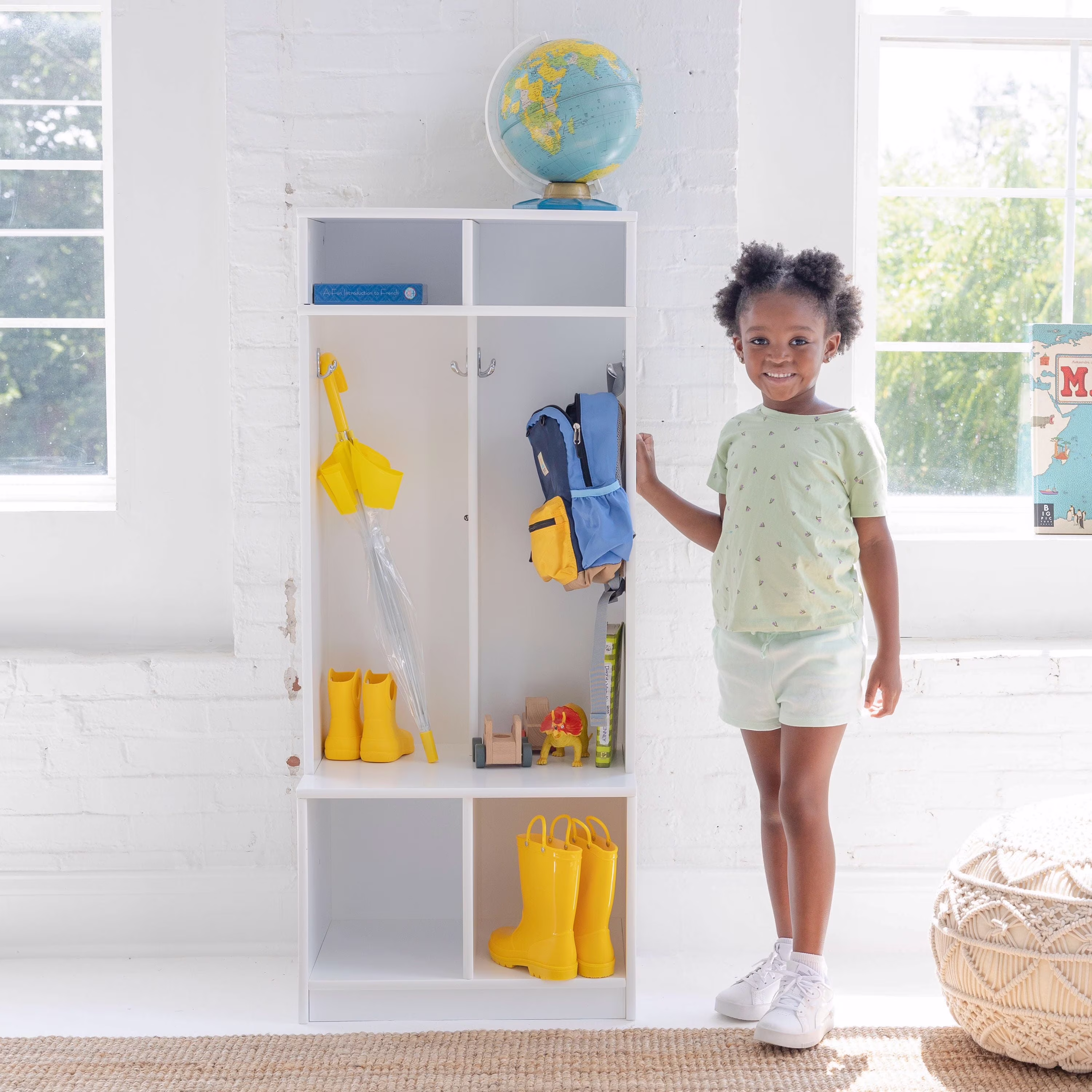 Little Partners Locker Cabinet Cubby Organizer, Learn 'N Store Wooden Classroom Cubbies Compartment Lockers for Storage of Toddlers and Kids Coats, Equipment, Backpacks - Espresso