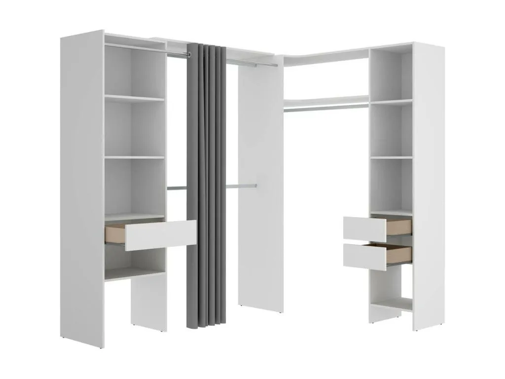 Gran Armario Luxmbls Muebles de dormitorio Vestidor Armario de ropa 214x141 h205 cm Blanco 12017RQQQ