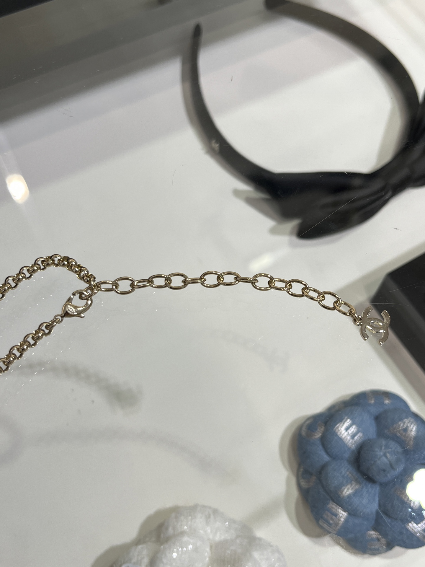 Dainty Chanel Enamel Camellia Necklace - Original Replica Club
