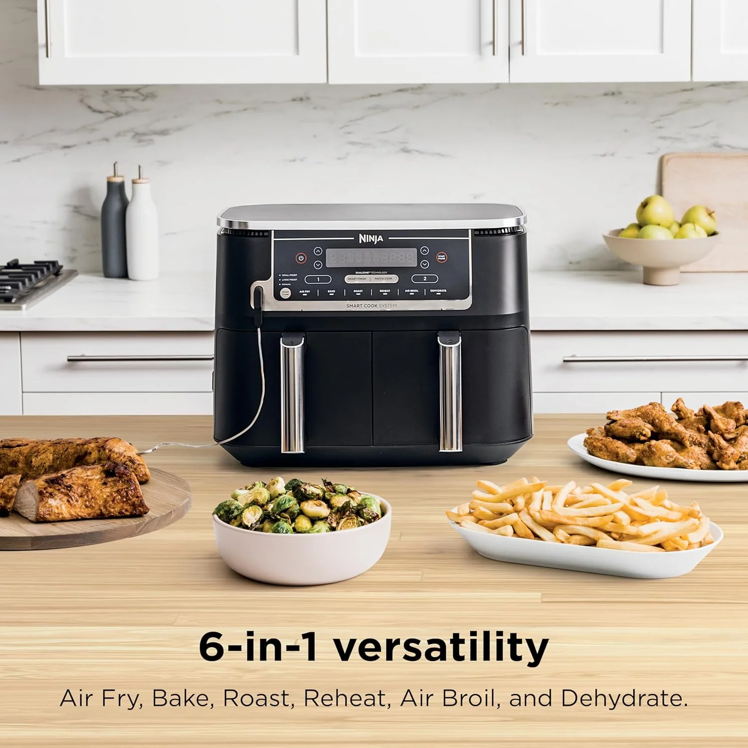 Ninja Foodi 6-in-1 FlexBasket Air Fryer with 7-Quart MegaZone and Basket Divider