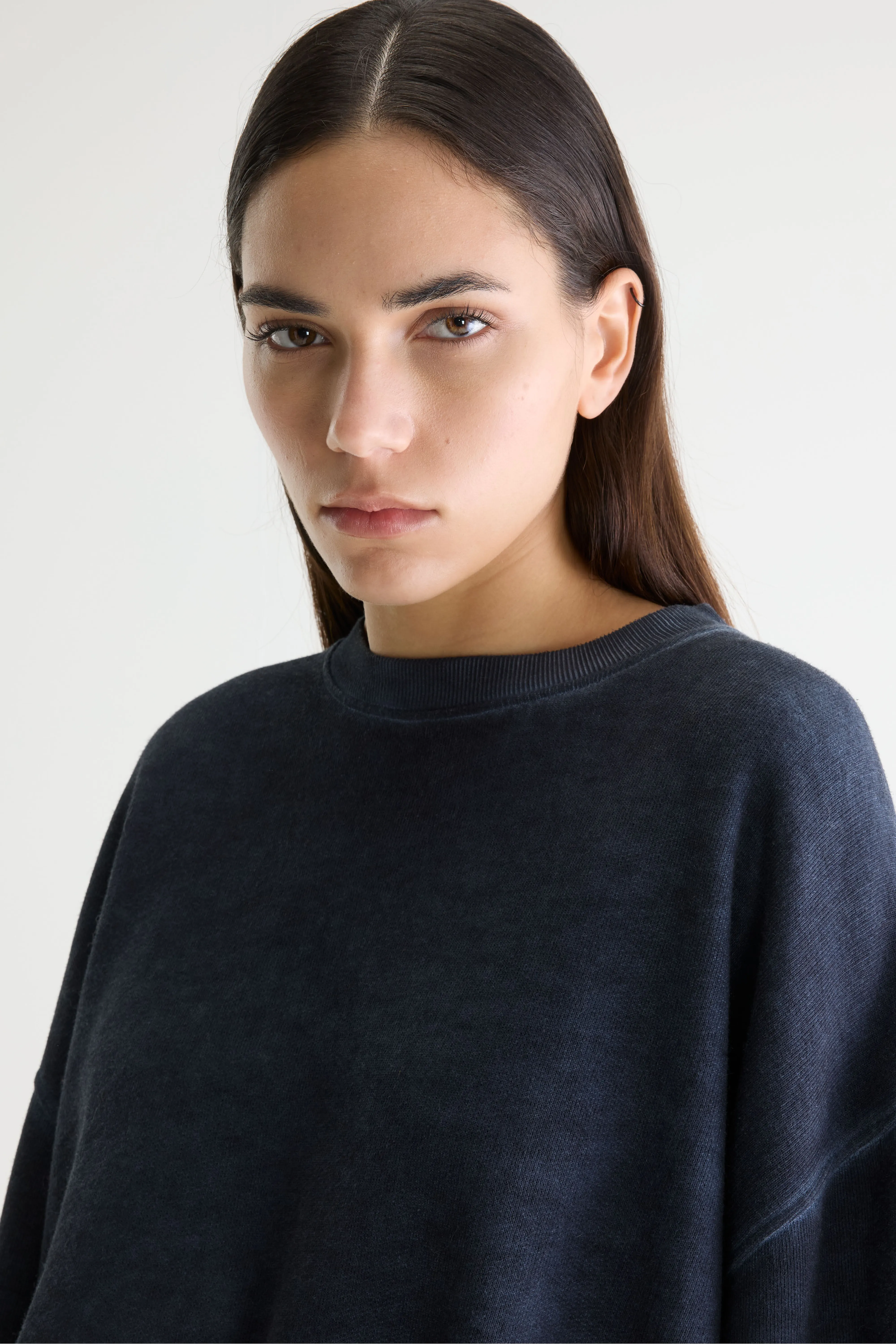 Bellerose Fancy cropped crewneck sweatshirt (261 / W / NAVY)