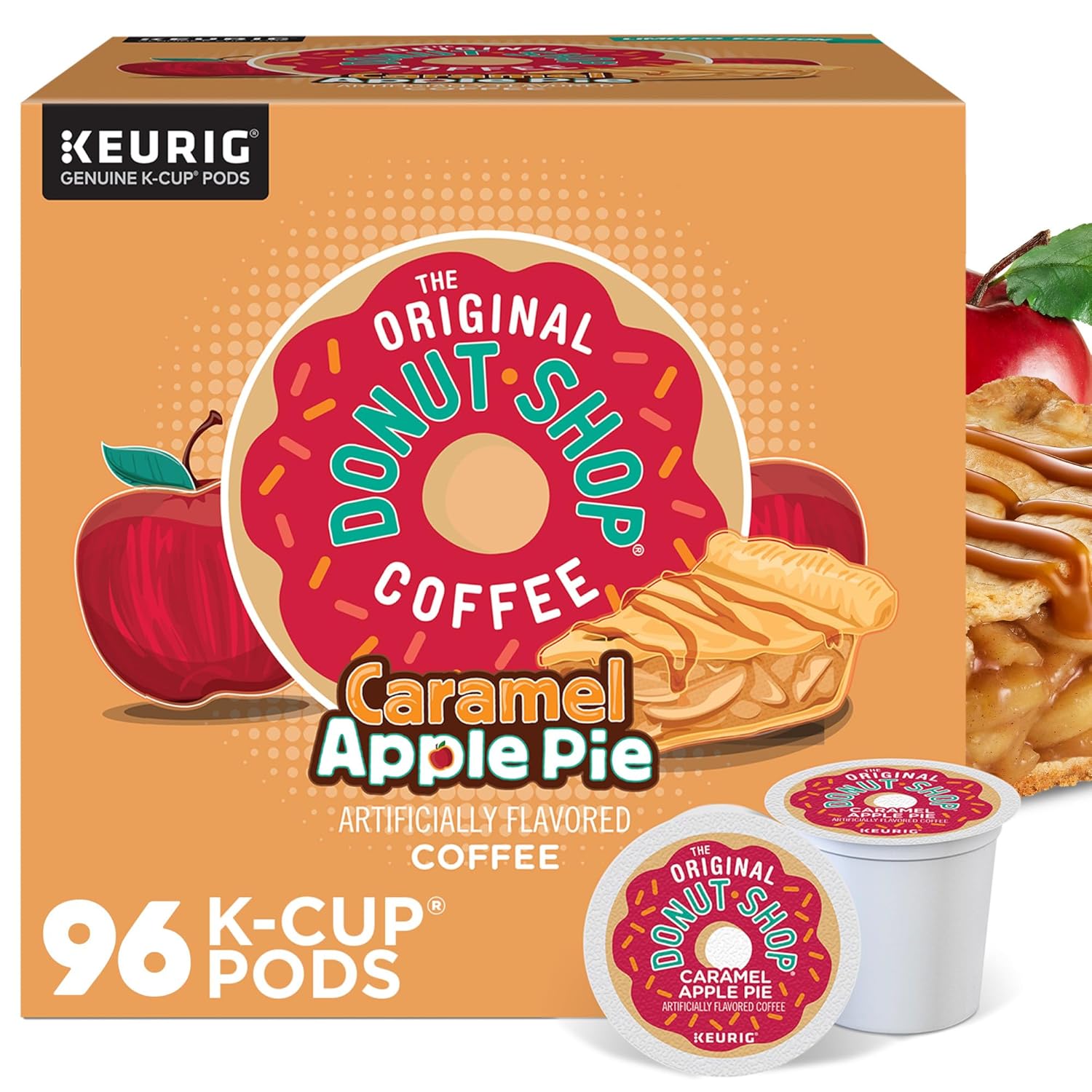 The Original Donut Shop Caramel Apple Pie Coffee. Keurig K-Cup Pod. Light Roast. 96 Count