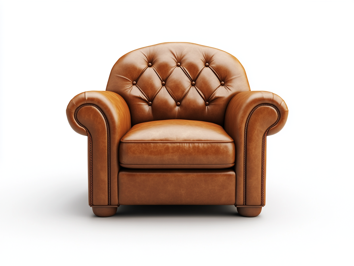 Sillón de cuero marrón