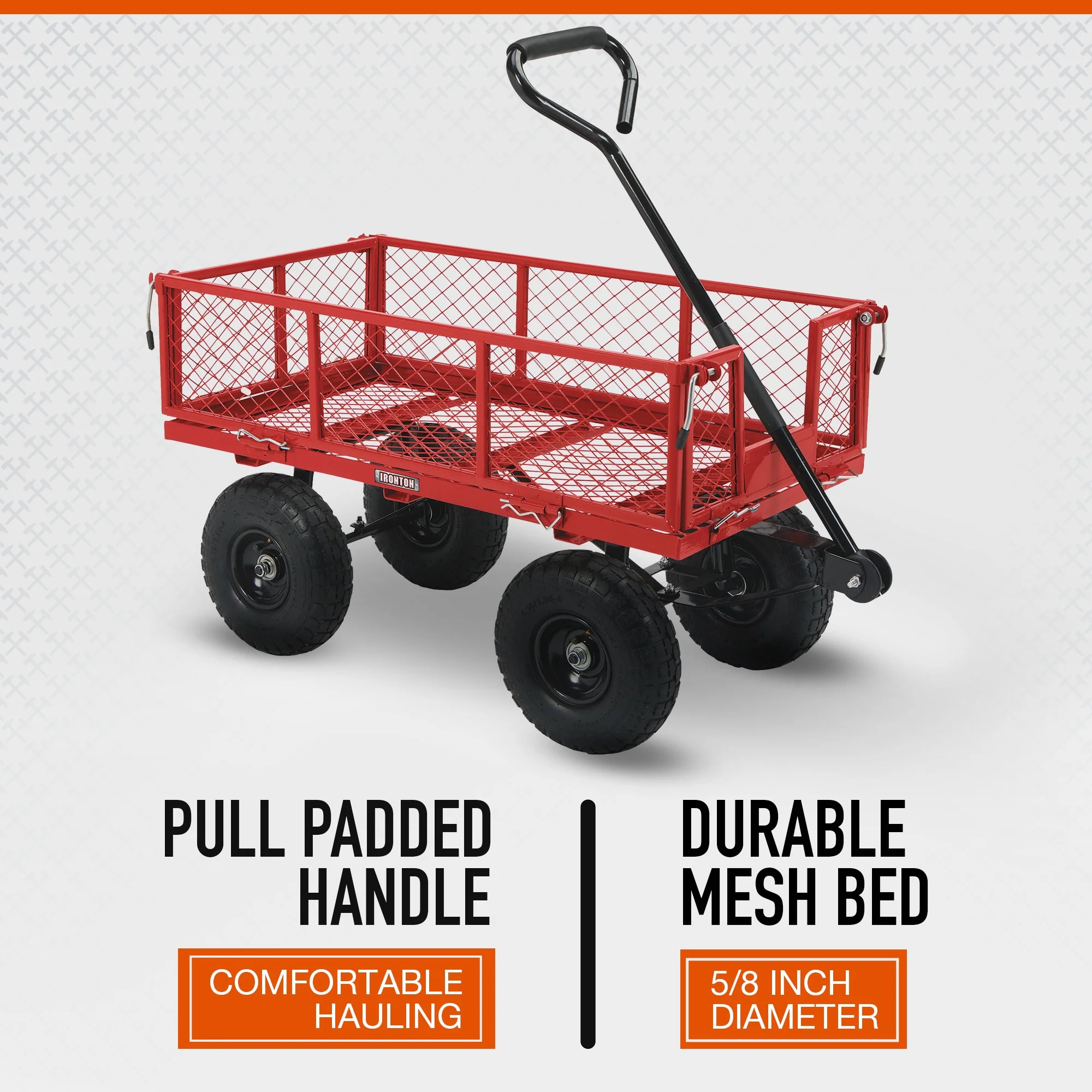 Ironton Steel Garden Cart, 400-Lb. Capacity, 38in.L x 18-1/2in.W x 21in.H - Image 2