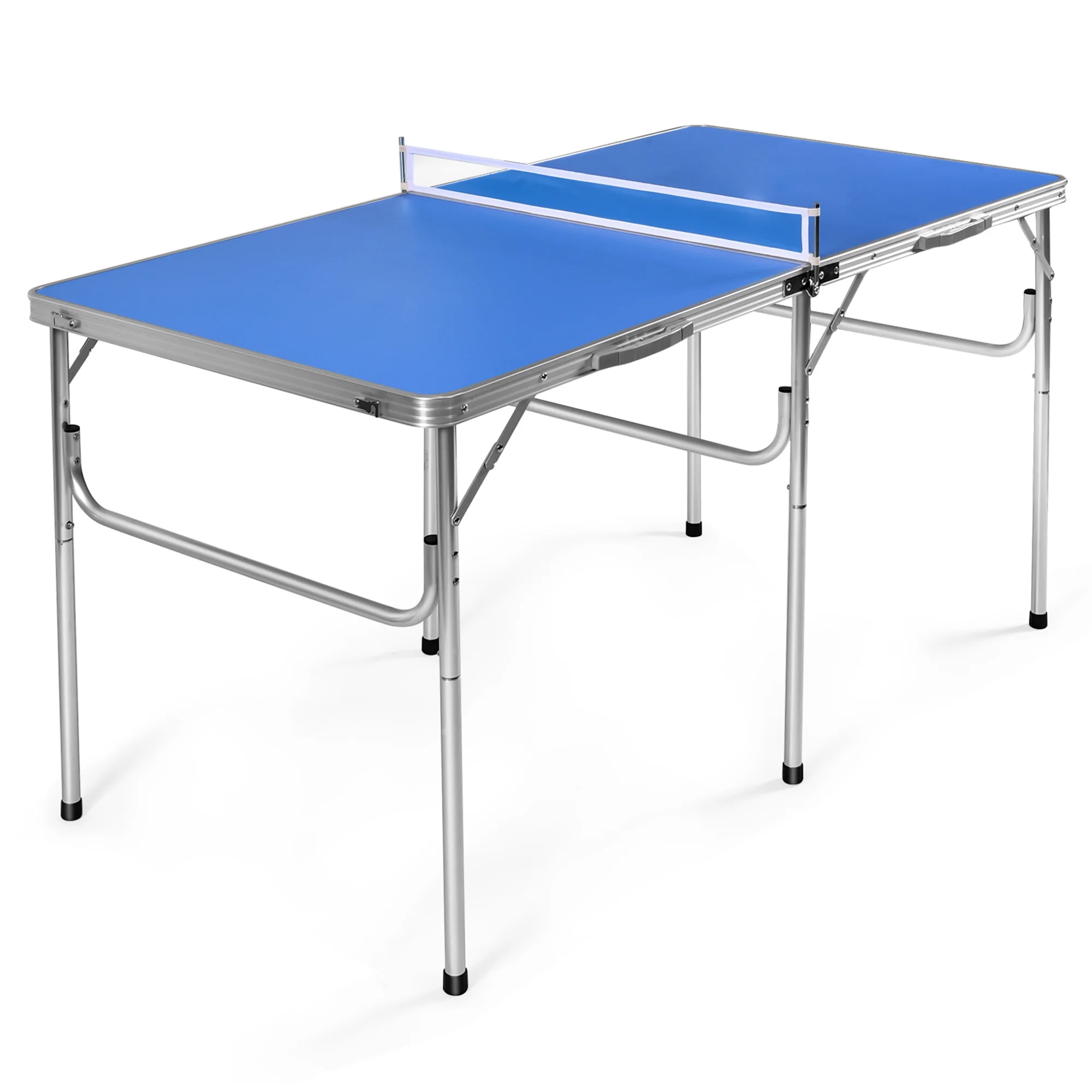 Gymax Folding Table Tennis Table Portable Ping Pong Table w/ 2 Paddles & 2 Balls - Image 9