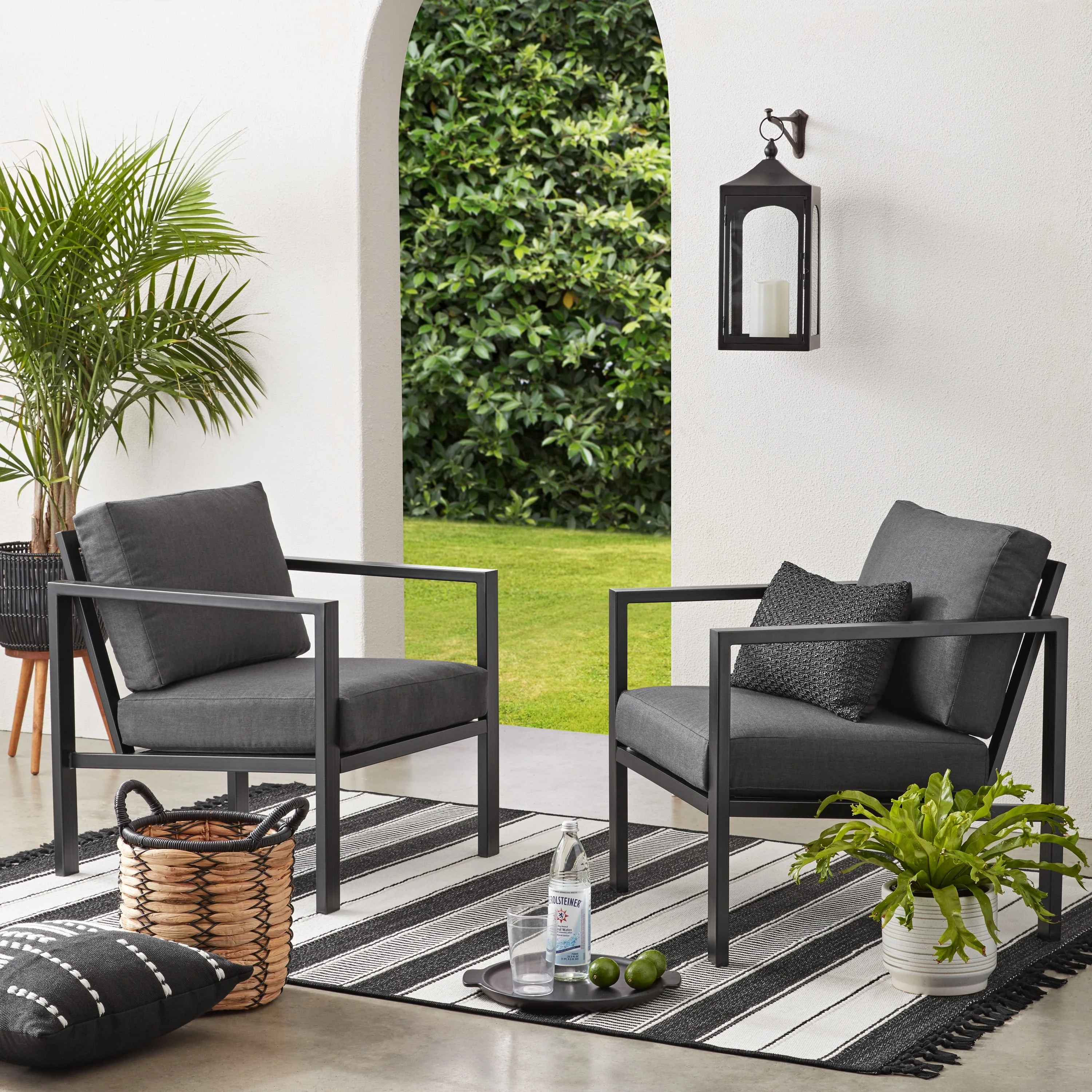 Mainstays Dashwood 4-Piece Outdoor Patio Conversation Set, Seats 4, Gray - Image 7