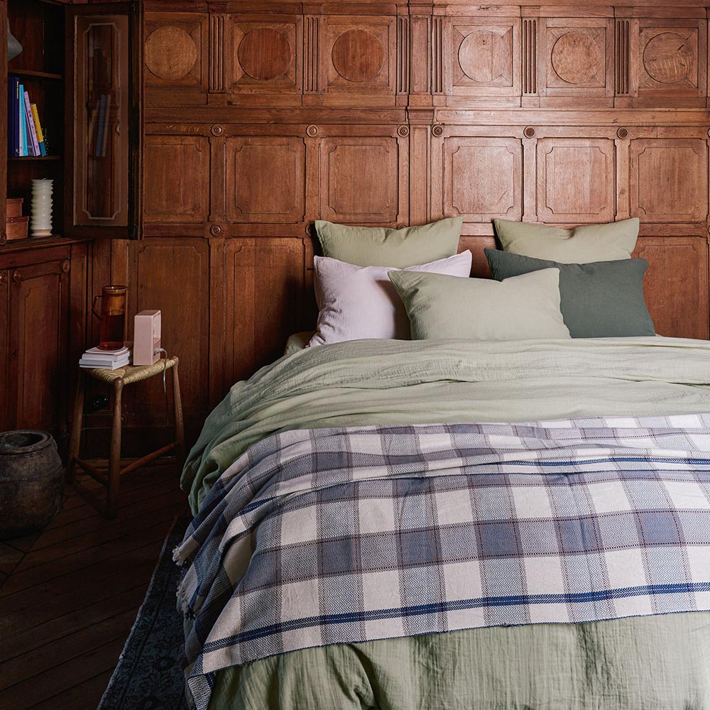 Housse de couette en gaze de coton - Vert 77 Rue de Varenne