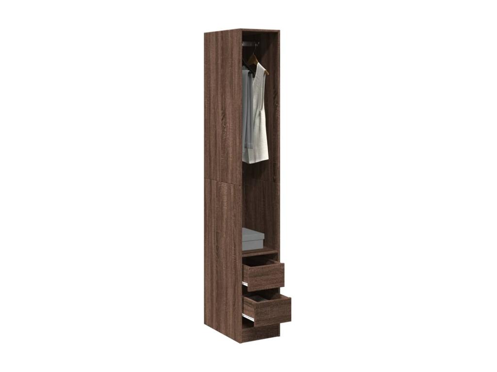 Armario roble marrón 30x50x200 cm madera contrachapada