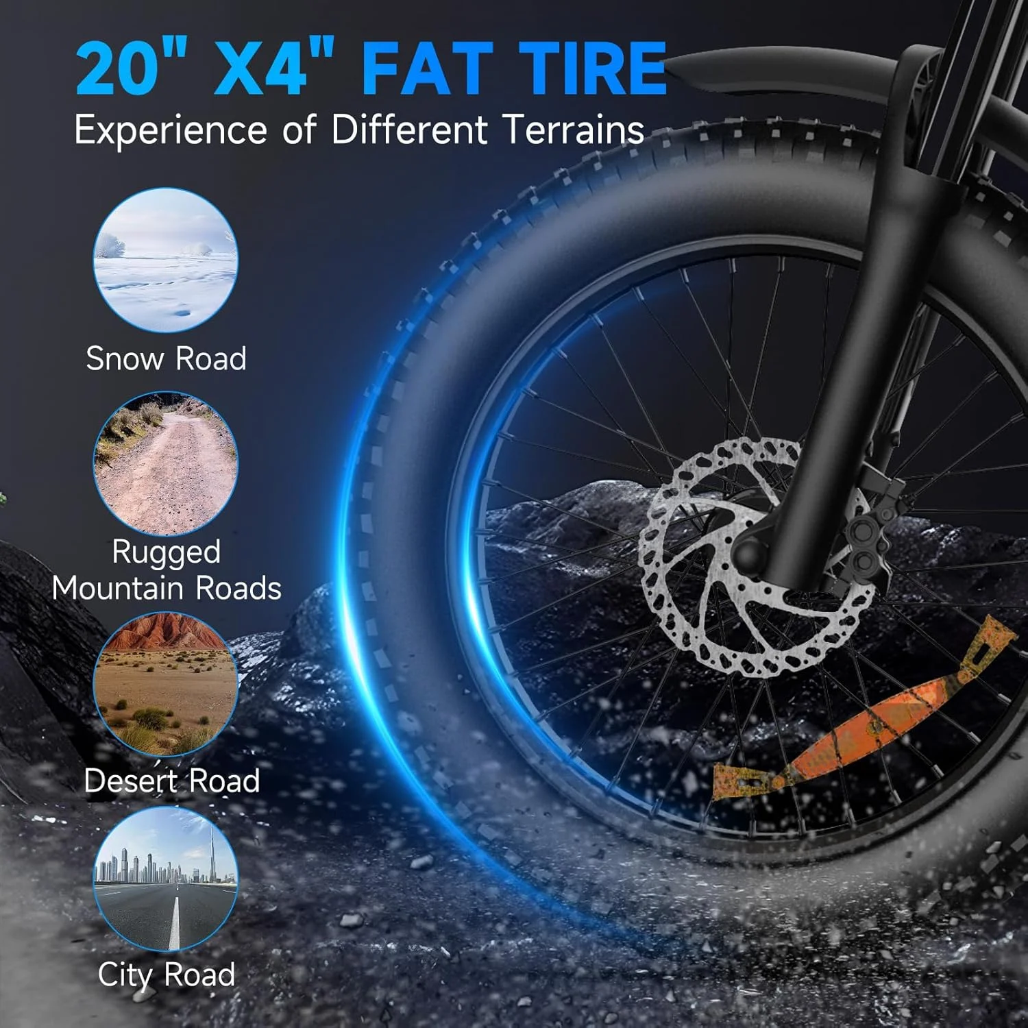 Electric Bike for Adults with 1500W Peak Motor,Max 35MPH & 56Mile-Moped ebikes with 18.9AH Battery,20" Fat Tire Commuting Off Road Mountain Ebike-Max 550LBS,UL2849 Certified - Image 5