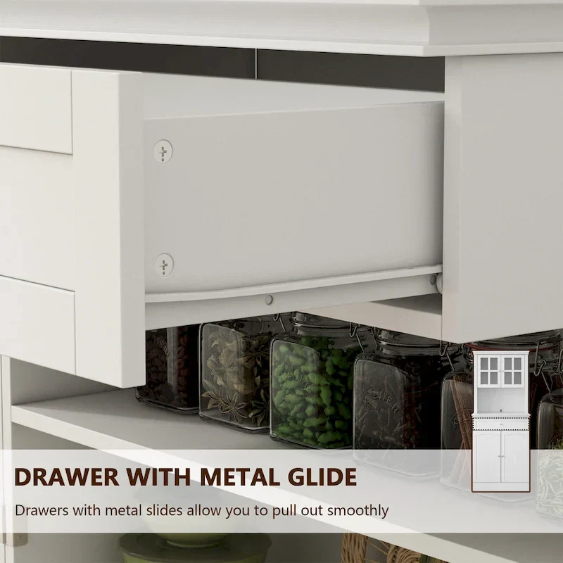 Spacious Kitchen Cabinet with Microwave Space - 30W x 69.3H