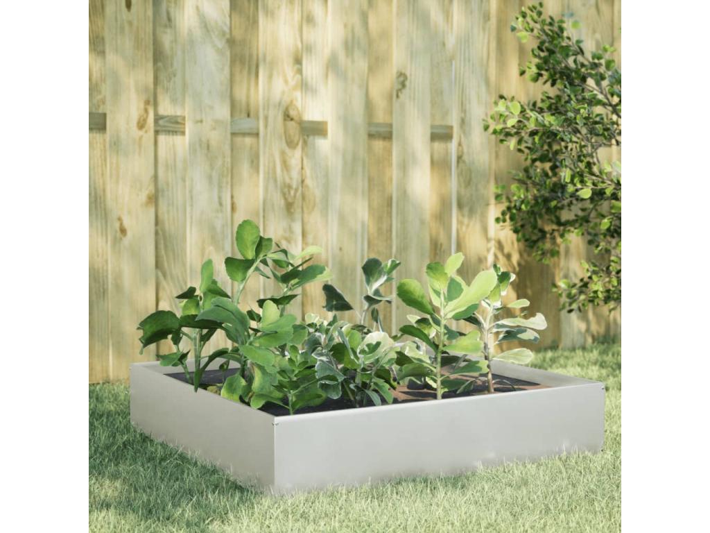 Jardinera de acero inoxidable 100x100x33,5 cm