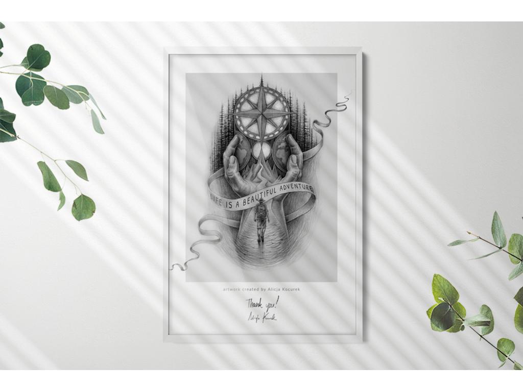 Marco blanco 50x70 cm - Elegante marco para carteles y fotografías, cristal acrílico, montaje vertical u horizontal