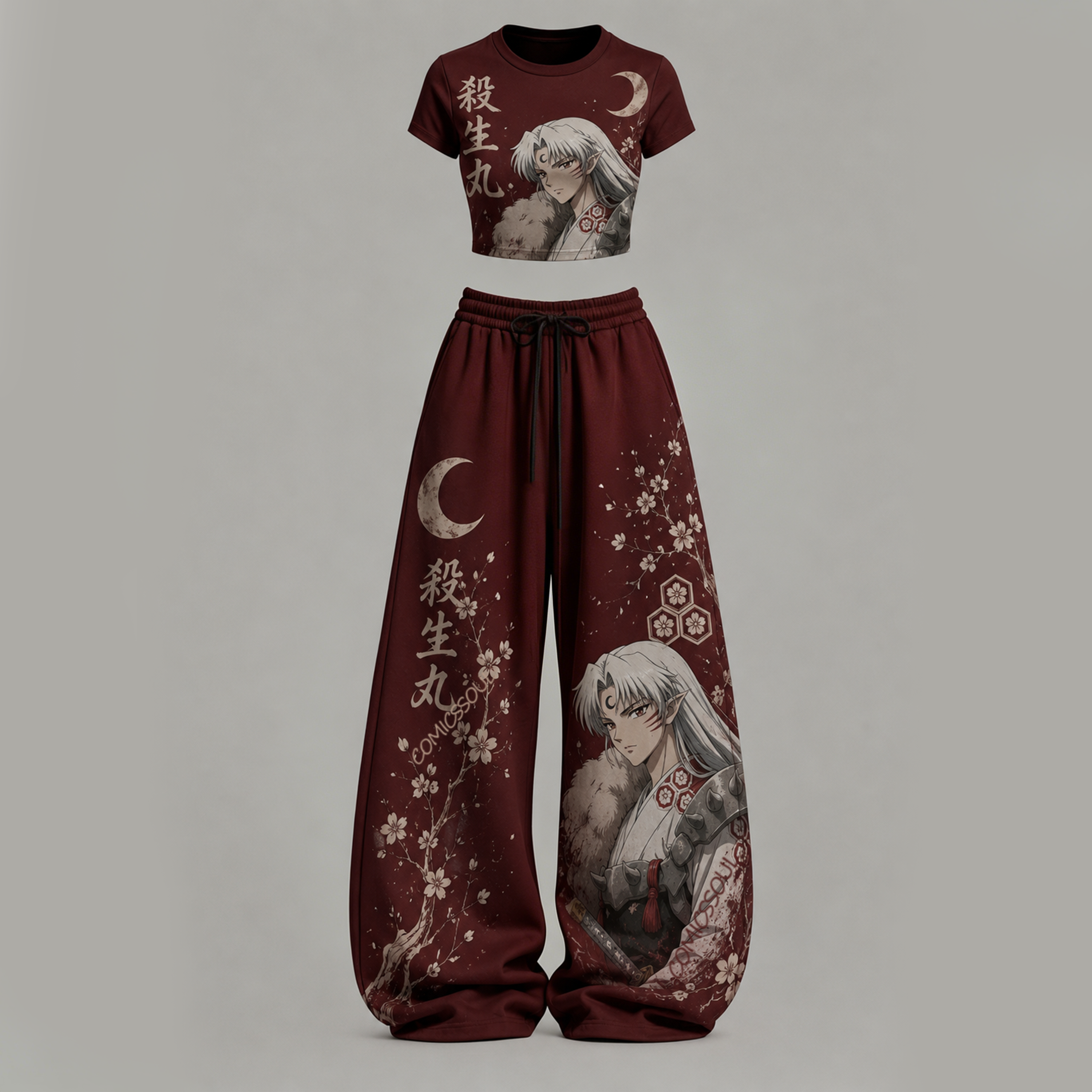 Inuyasha T-Shirt  & Elasticated Trousers Two-Piece Set
