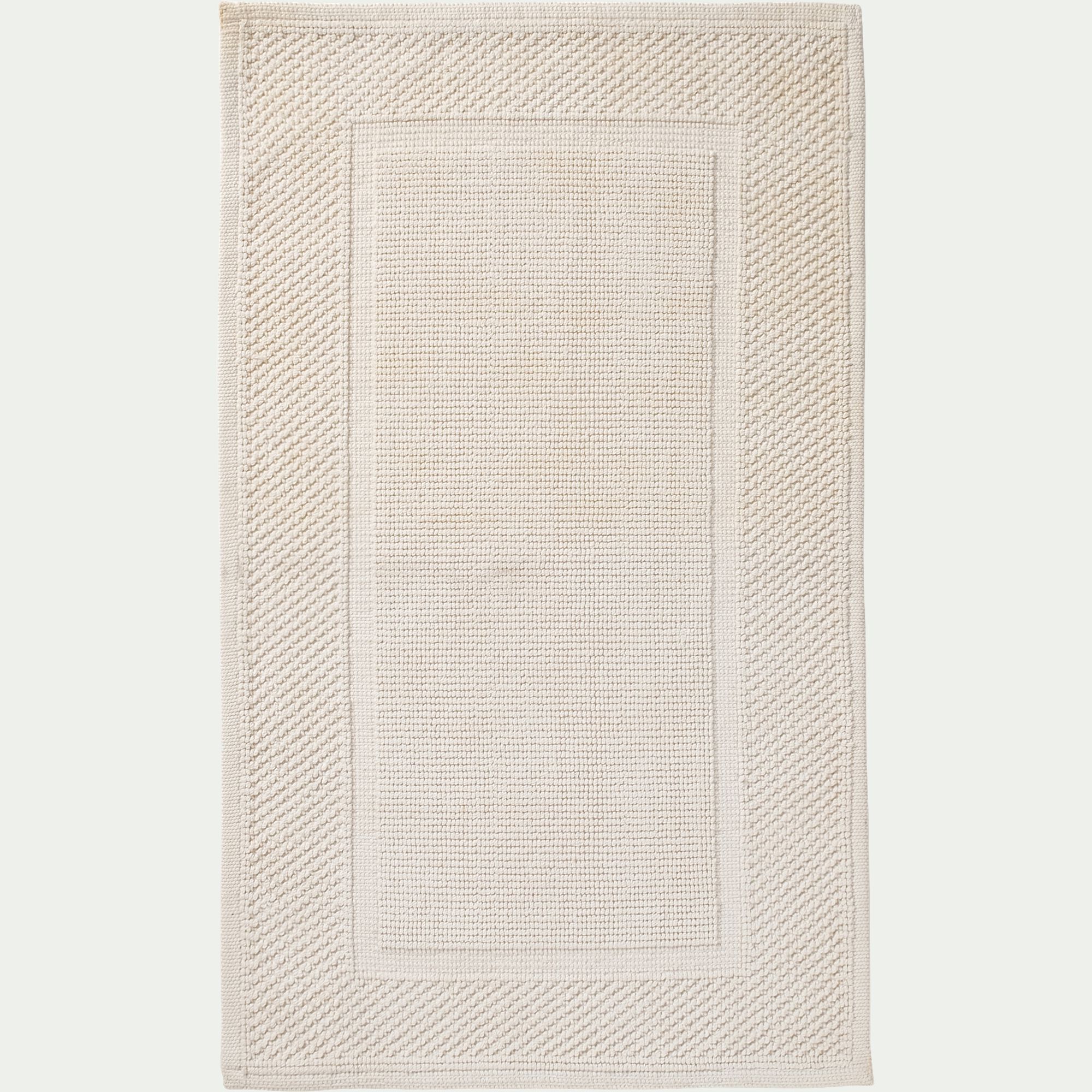 BAGNO - Tapis de bain jacquard en coton 50x80cm - blanc capelan