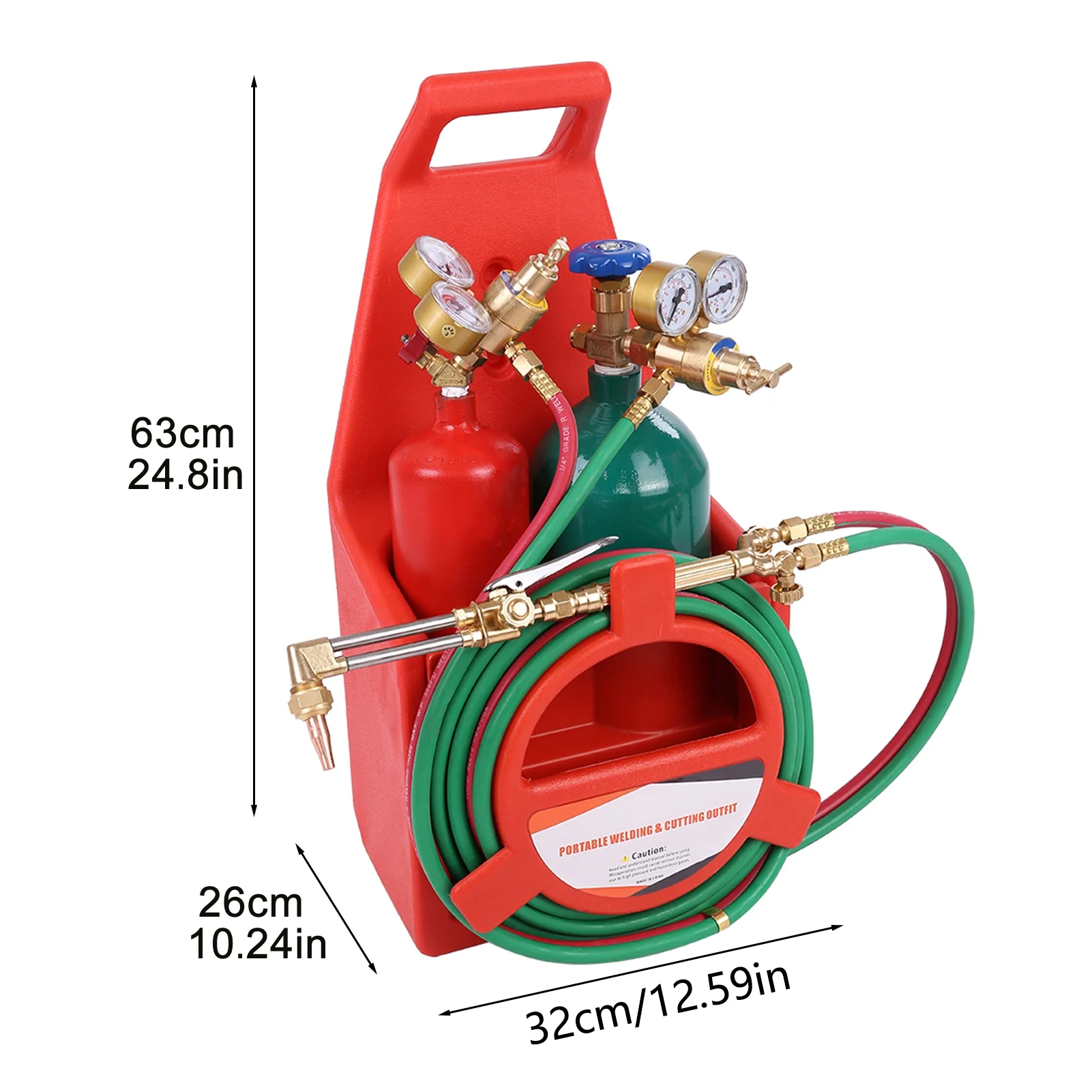 Oxy Acetylene Torch Kit Trendix Welding and Cutting Torch Set with Gauges & Hose for Metal Working, Includes 2 Tanks, 12-feet Hose Length - Image 5