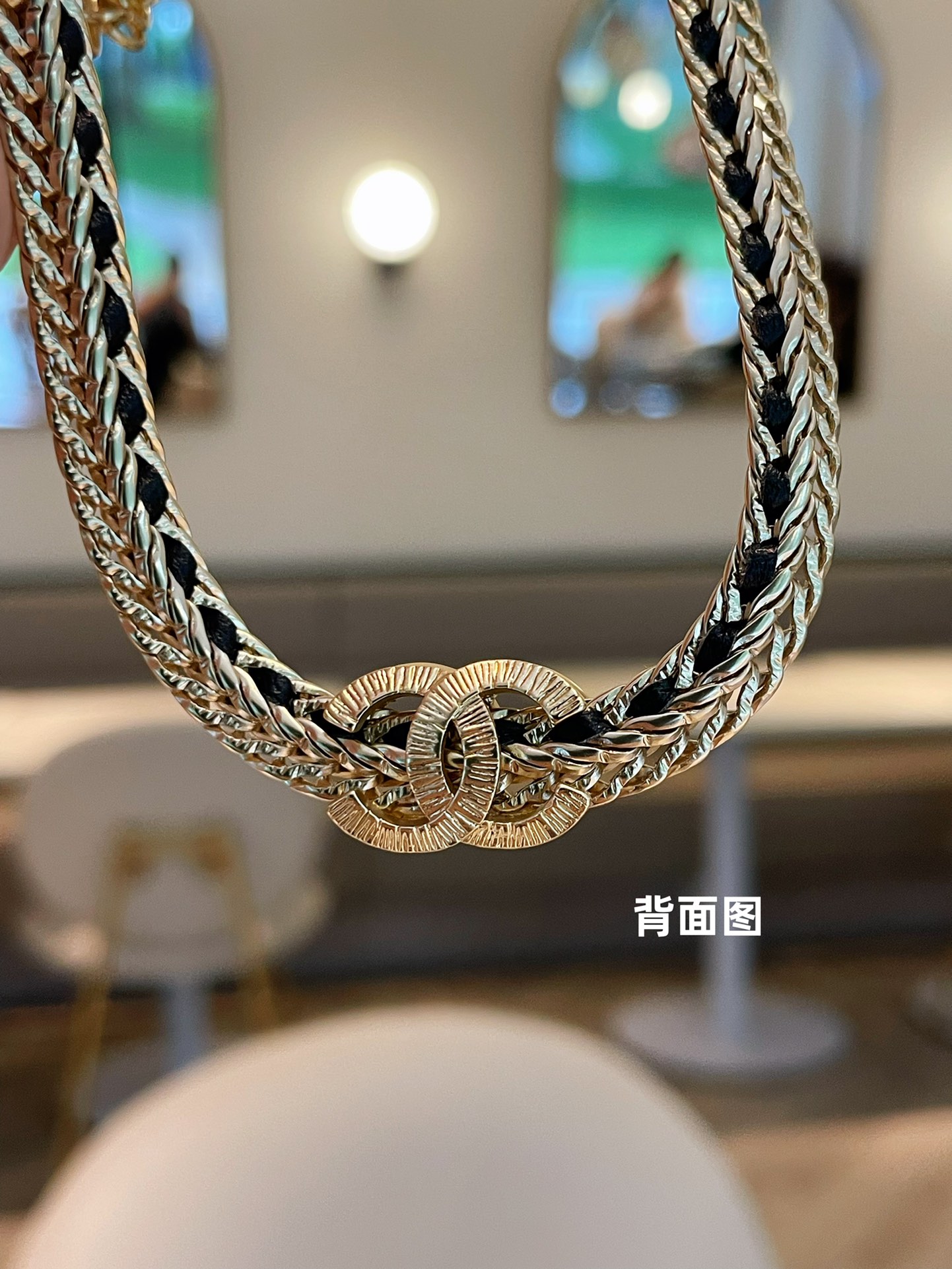 Chanel Leather and Chain CC Choker Necklace - Original Replica Club