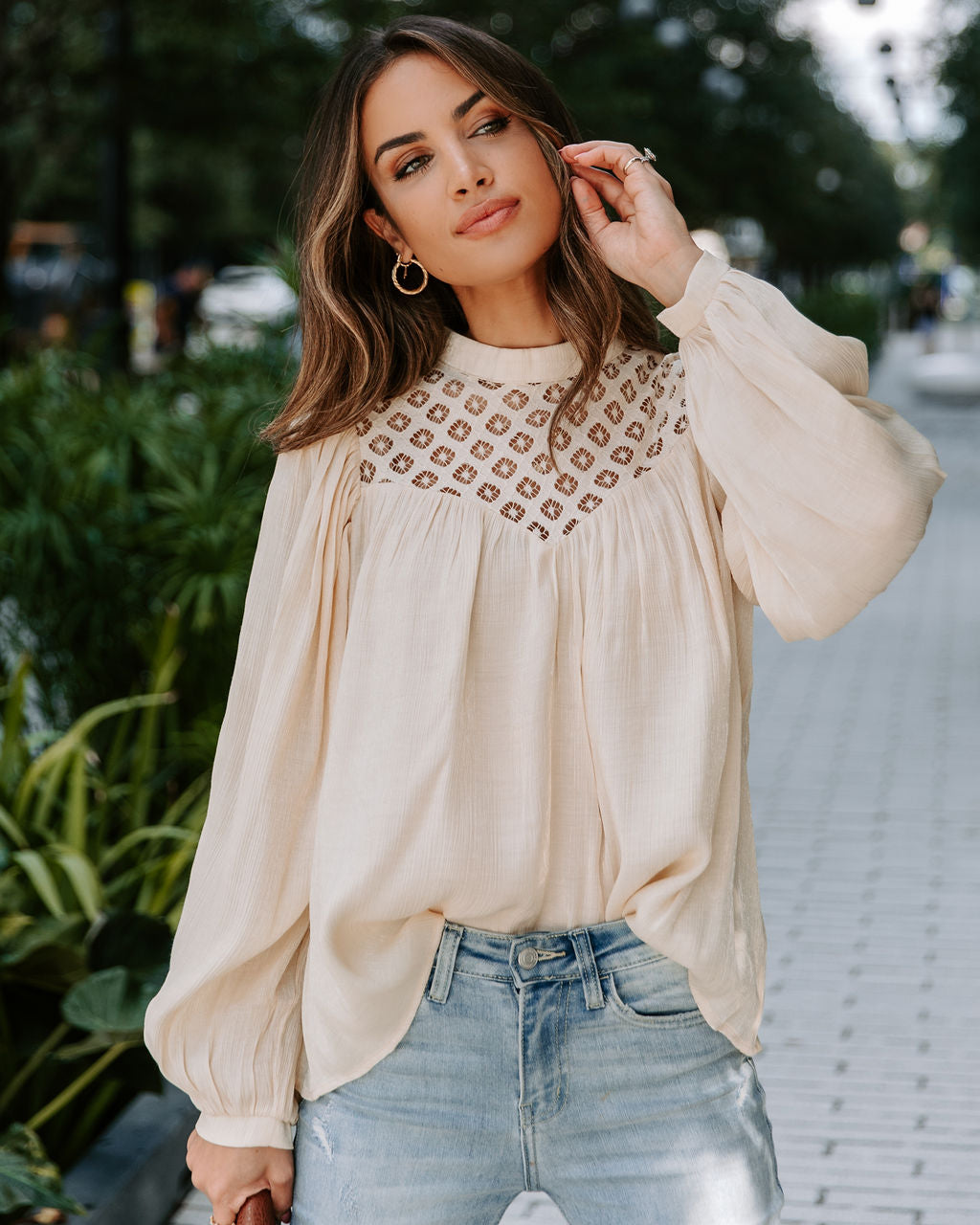 Aria Crochet Lace Top - Cream - Se7enfashion
