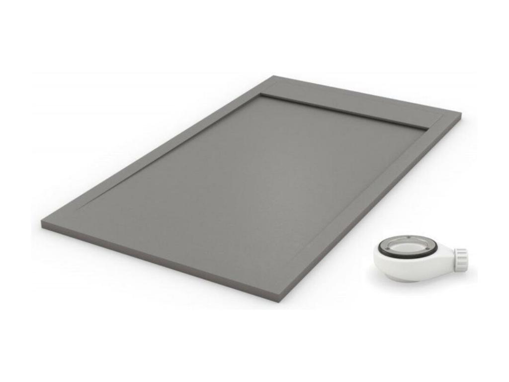Plato de ducha ambiente gris - 70x130cm - resina con cargas minerales