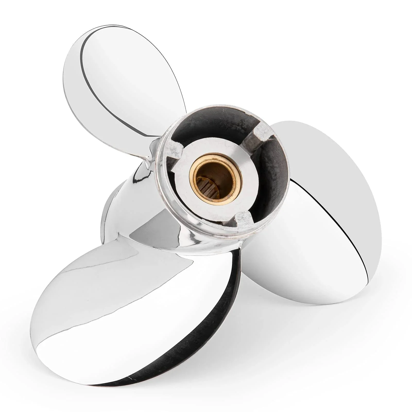Qiclear Stainless Steel Outboard Motor Propeller 10 1/2 x 13, 13 Spline Tooth, RH - 48-855858A46 - Image 2 Qiclear Stainless Steel Outboard Motor Propeller 10 1/2 x 13, 13 Spline Tooth, RH - 48-855858A46 - Image 2
