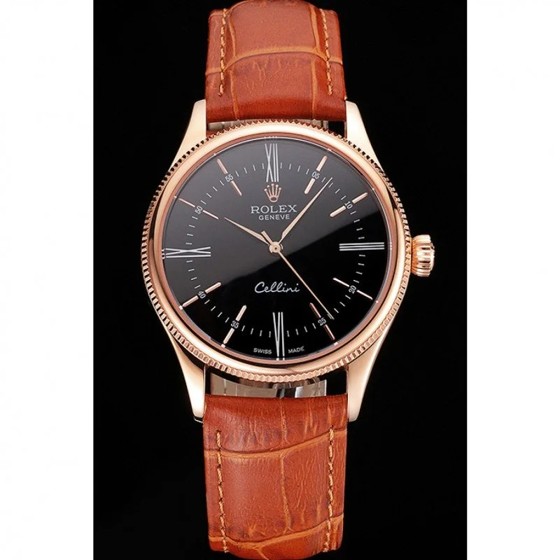 Superclone Rolex Cellini 38mm Black Dial REP016794