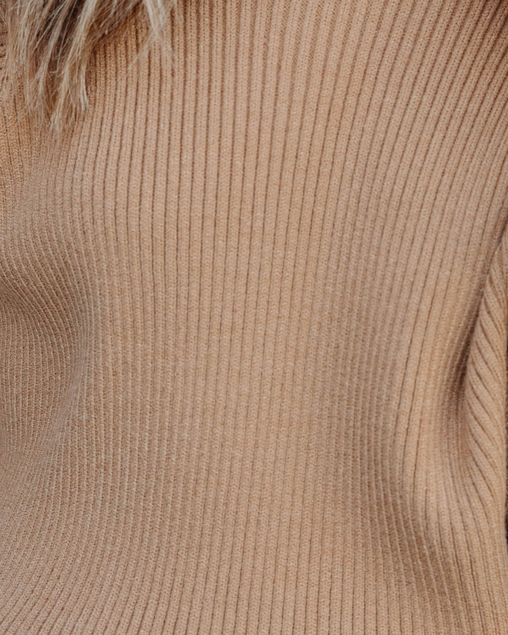 Carly Ribbed Knit Long Sleeve Top - Camel - Se7enfashion
