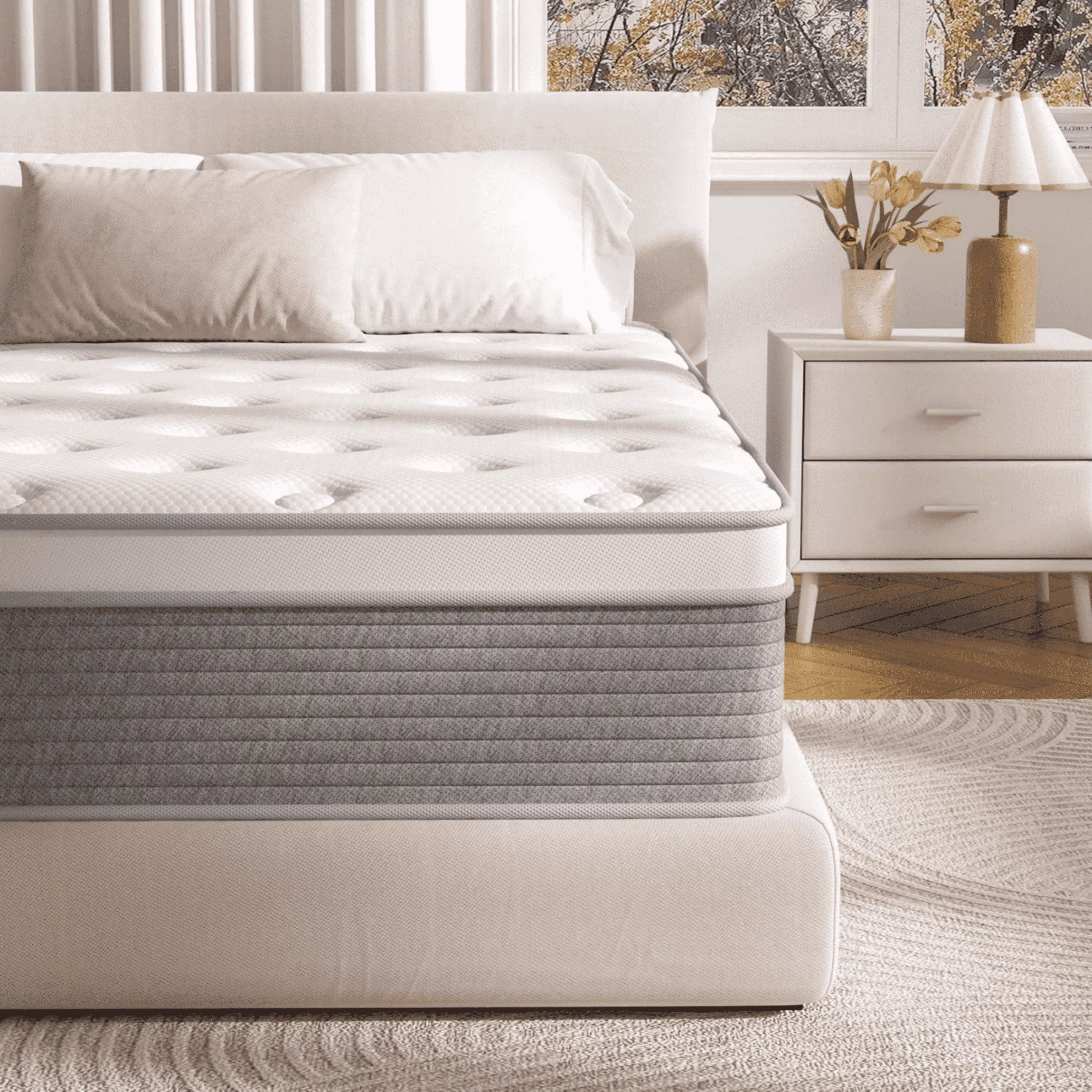 CIUANCE Twin Mattress, 12 in Memory Foam Mattress in a Box, Memory Foam Euro Top Hybrid Cooling Sleep Fiberglass Free(Twin)