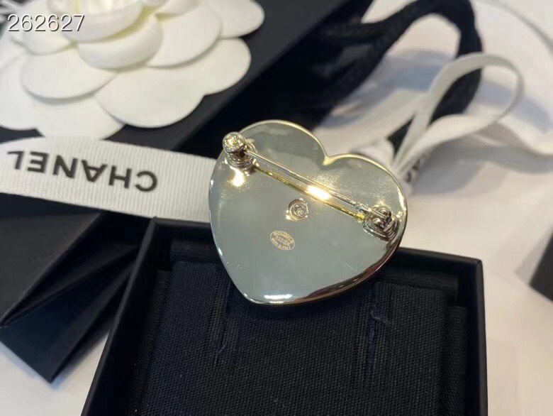 Chanel Black Leather Heart Brooch - Original Replica Club