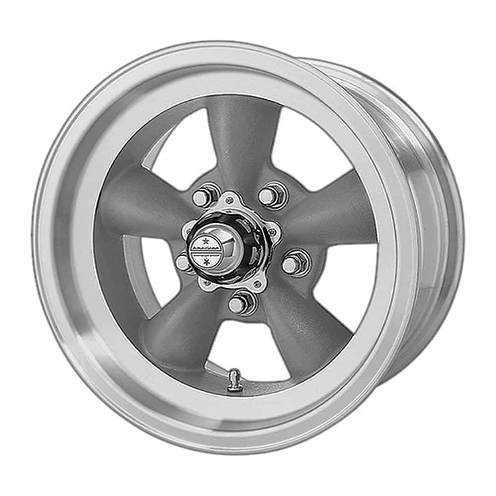 American Racing Vintage VN105 Torq Thrust D Wheel 15X8.5 5X4.5 Gray Mach-LP - VN105D American Racing Vintage VN105 Torq Thrust D Wheel 15X8.5 5X4.5 Gray Mach-LP - VN105D