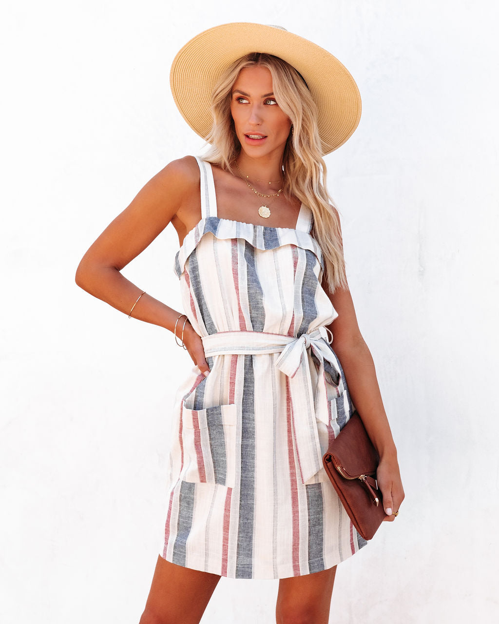 Excursion Striped Pocketed Mini Dress - FINAL SALE - Se7enfashion