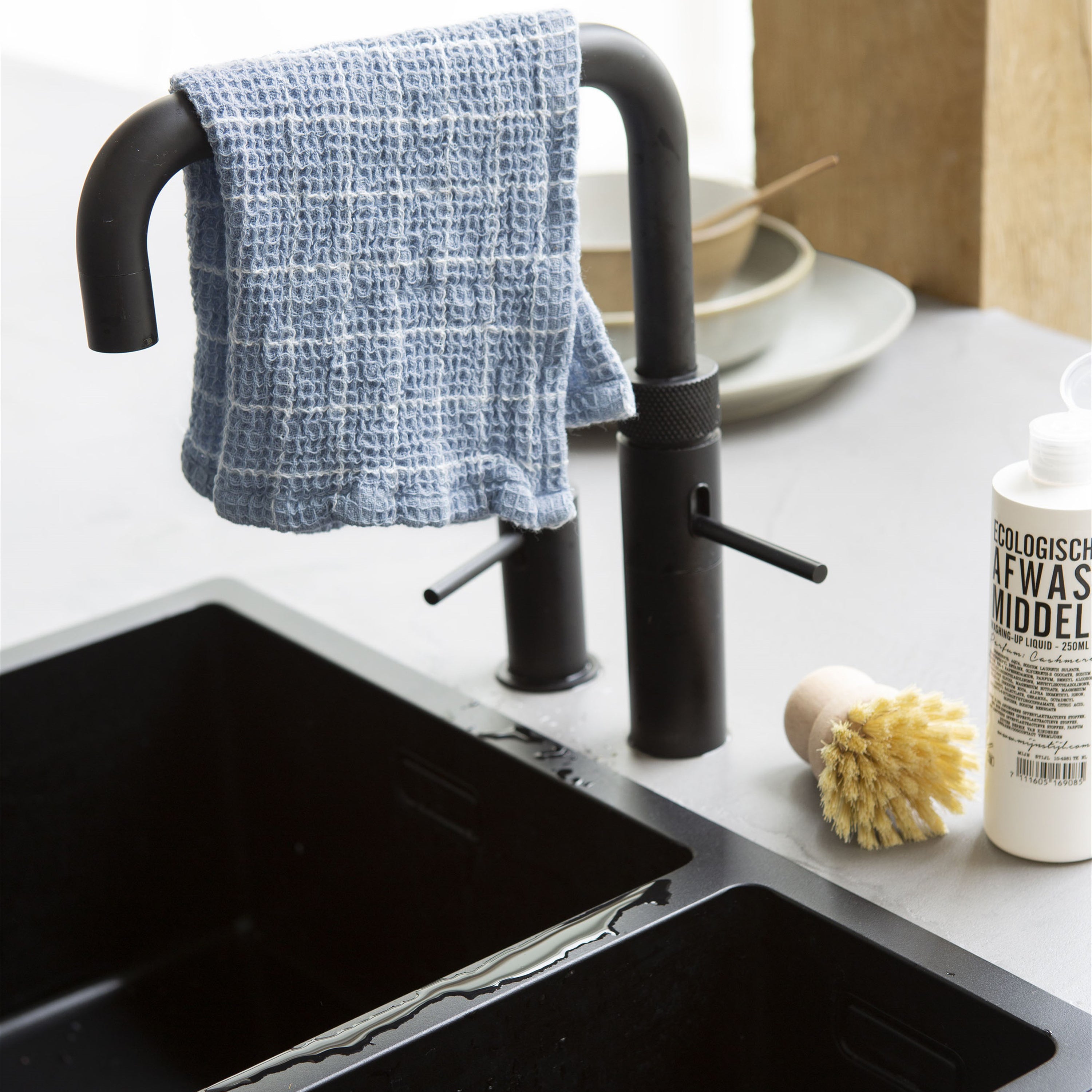 Walra Dry With Cubes Vaatdoek 30 x 30 cm - 3 st. - Jeans Blauw