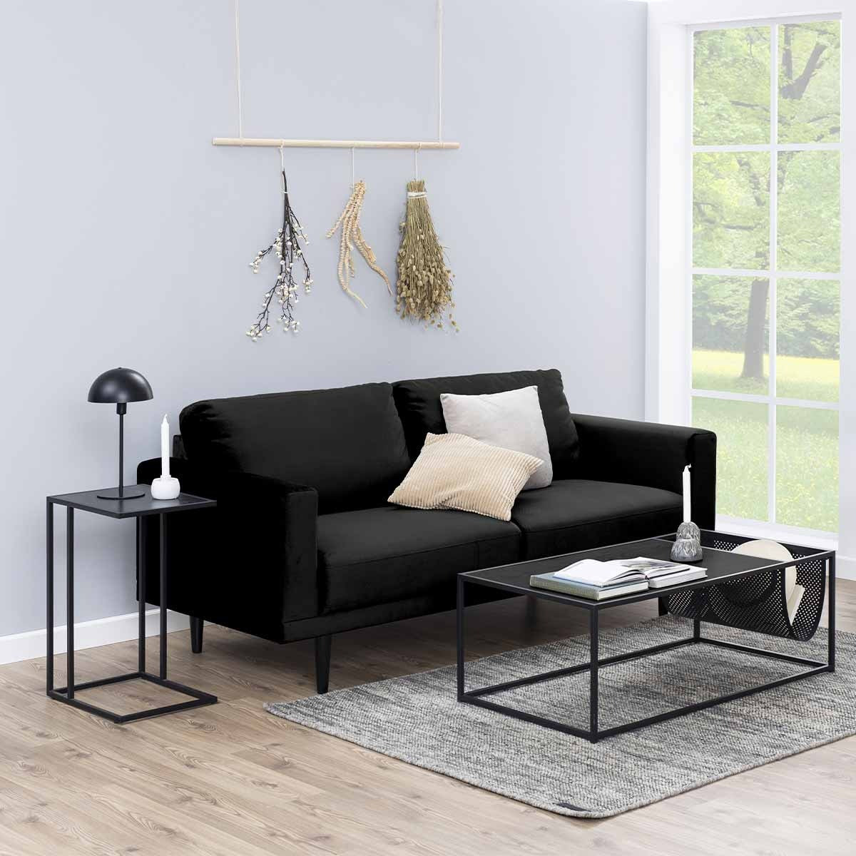 Lisomme Vic Houten Bijzettafeltje 43 x 35 cm - Zwart