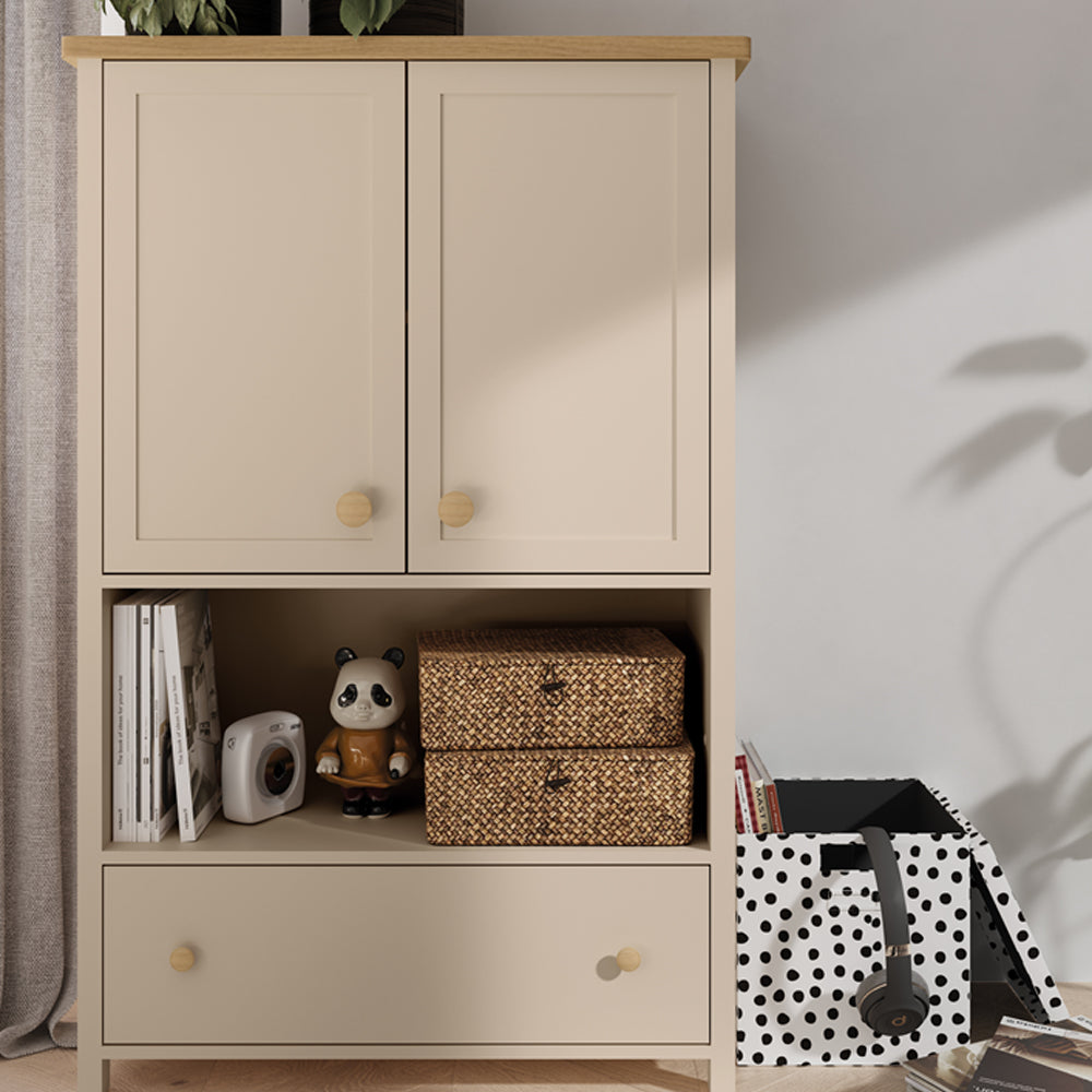 Blokker Havin Dressoir H 131 x B 85 cm - Zand / Vicenza Bleached Eiken