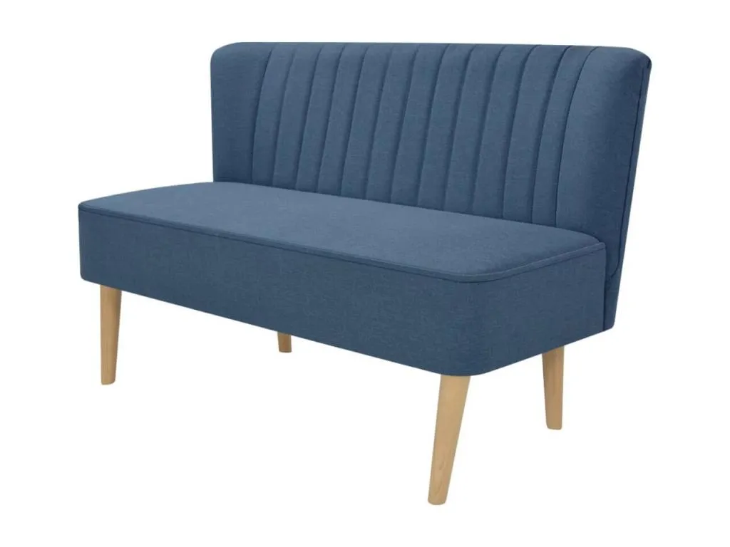 Sofá de tela azul 117x55.5x77 cm