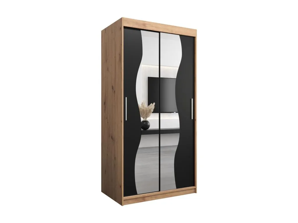ARMARIO Hogarsens DE PUERTAS CORREDERAS 200/100/62 2 puertas (artisan/negro)